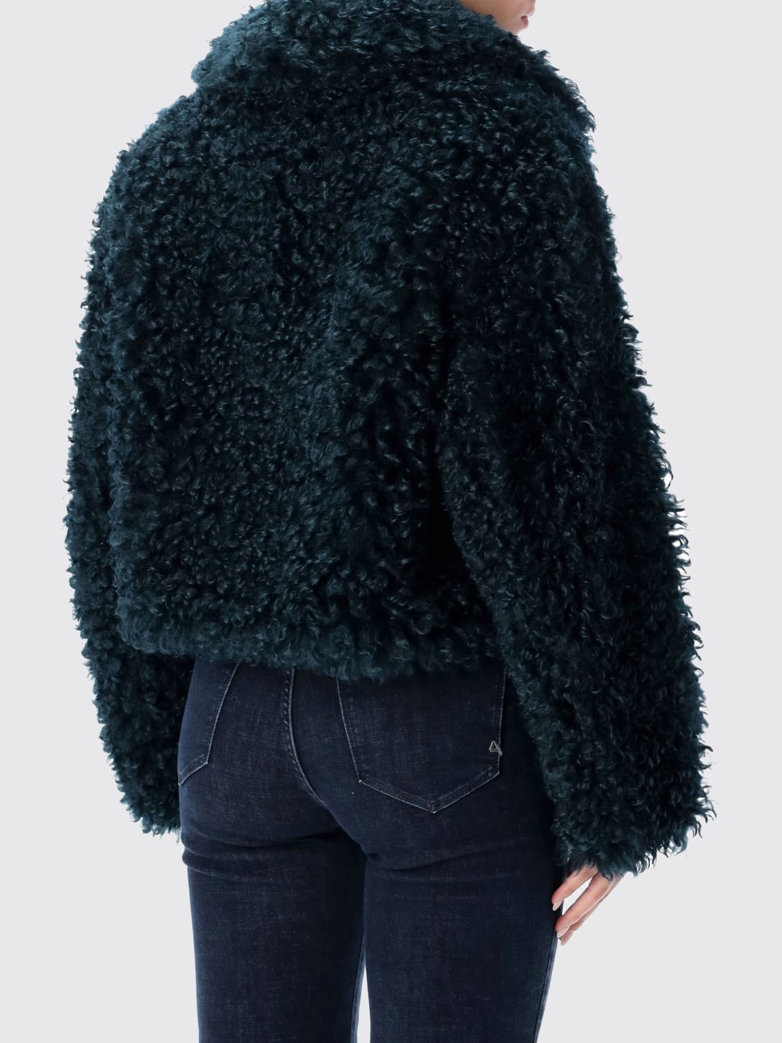 STAND STUDIO ABRIGO DE PIEL: Abrigo mujer Stand Studio, Petróleo Azul - Img 2