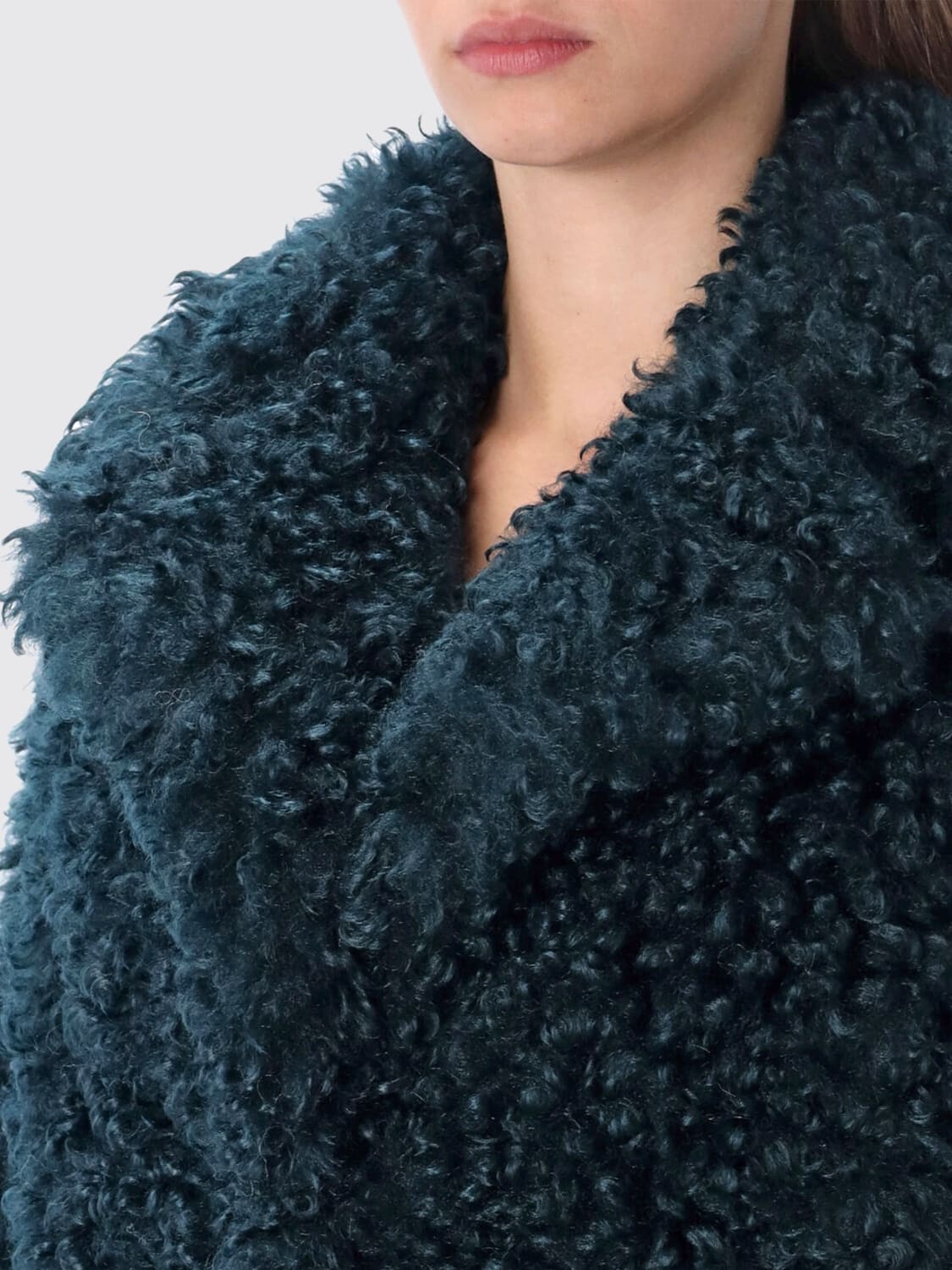 STAND STUDIO ABRIGO DE PIEL: Abrigo mujer Stand Studio, Petróleo Azul - Img 3