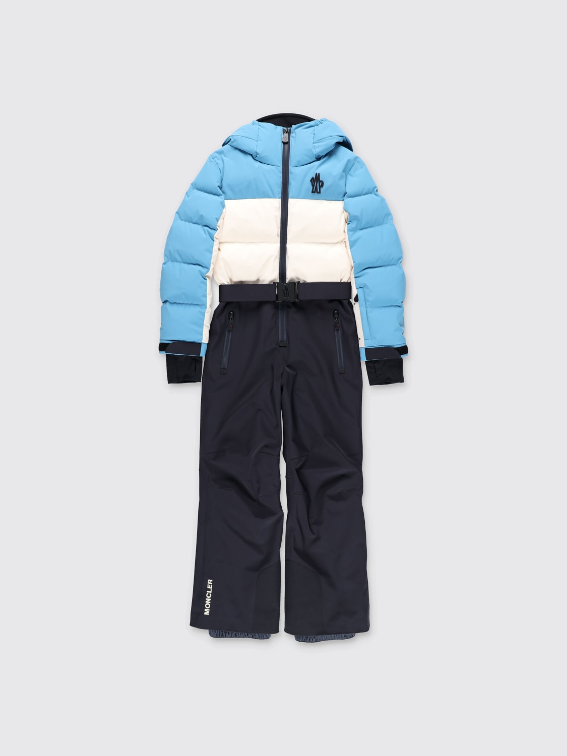 MONCLER TUTA: Tuta in nylon con logo Moncler , Rosso - Img 1