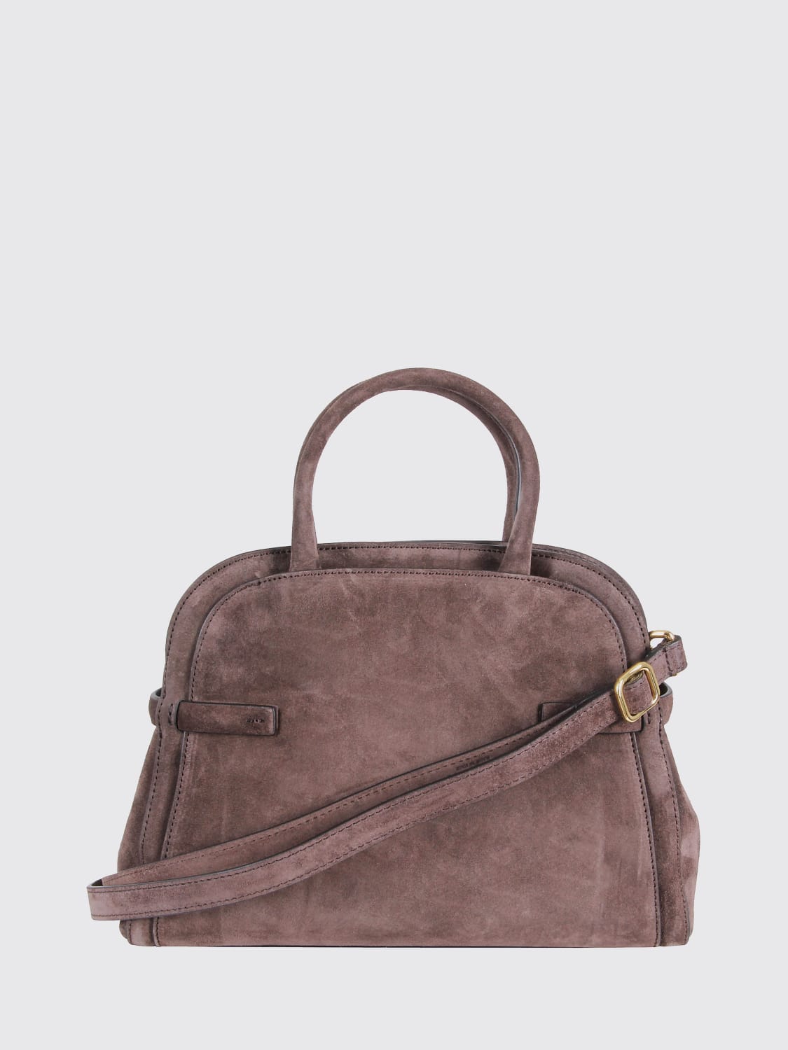 ORCIANI BORSA A SPALLA: Borsa Aura Soft Midi a mano in pelle scamosciata Orciani, Moro - Img 2