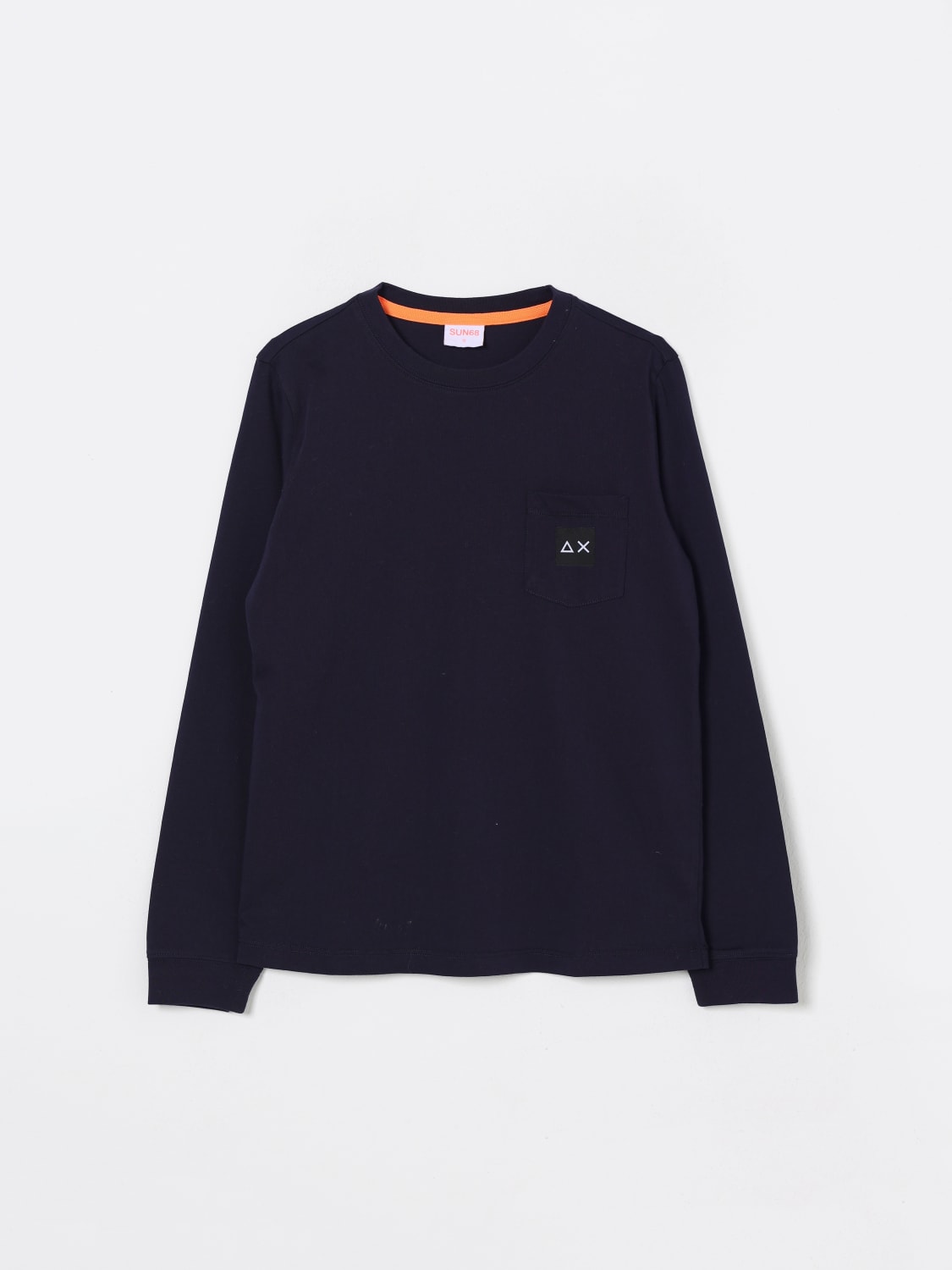 SUN68 T-SHIRT: T-shirt in cotone con logo SUN68, Blue - Img 1