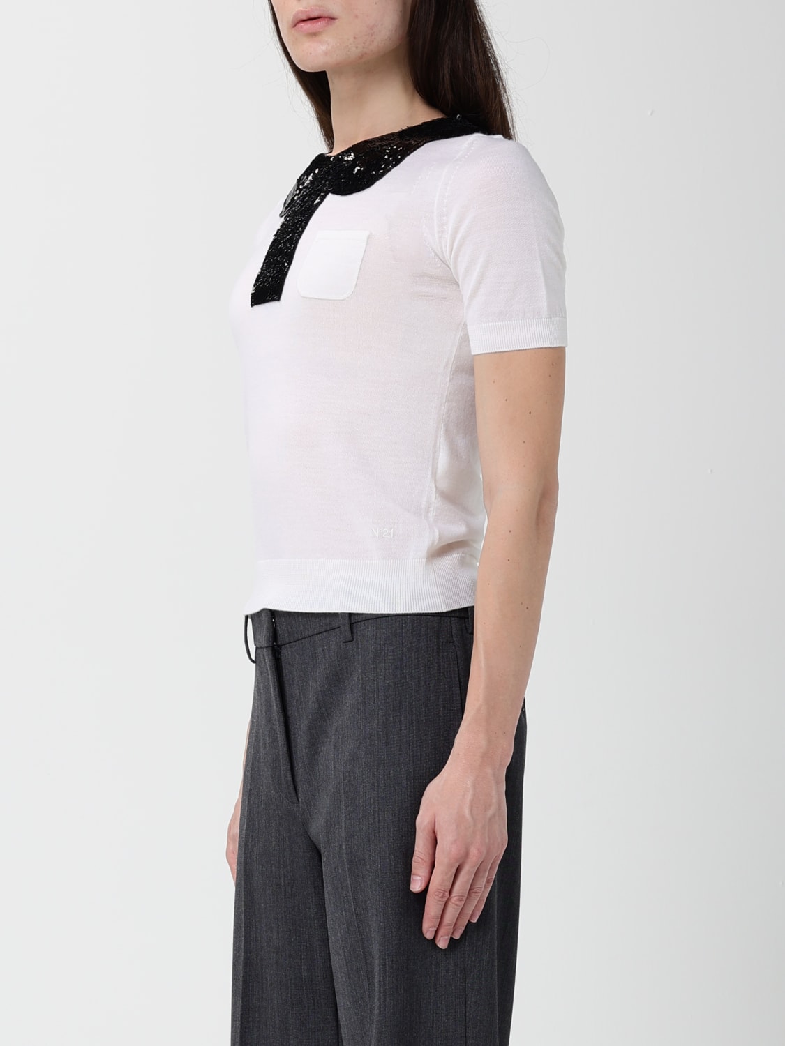 N° 21 POLO SHIRT: Sweater woman N° 21, White - Img 4