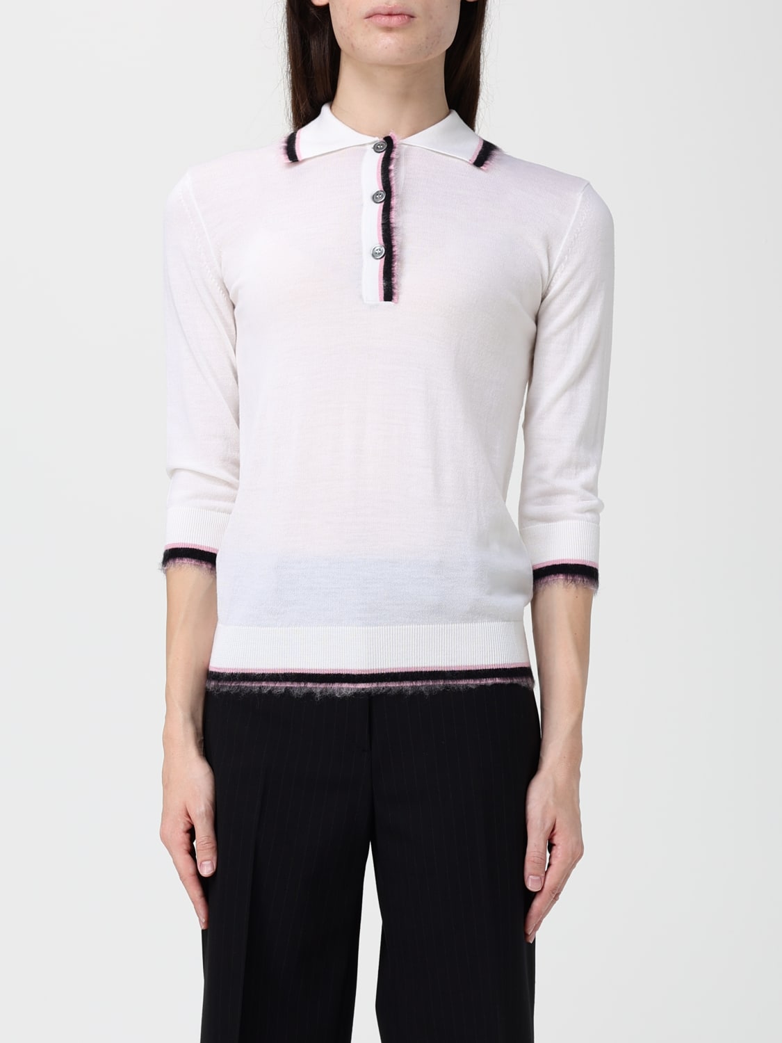 N° 21 POLO SHIRT: Sweater woman N° 21, White - Img 1