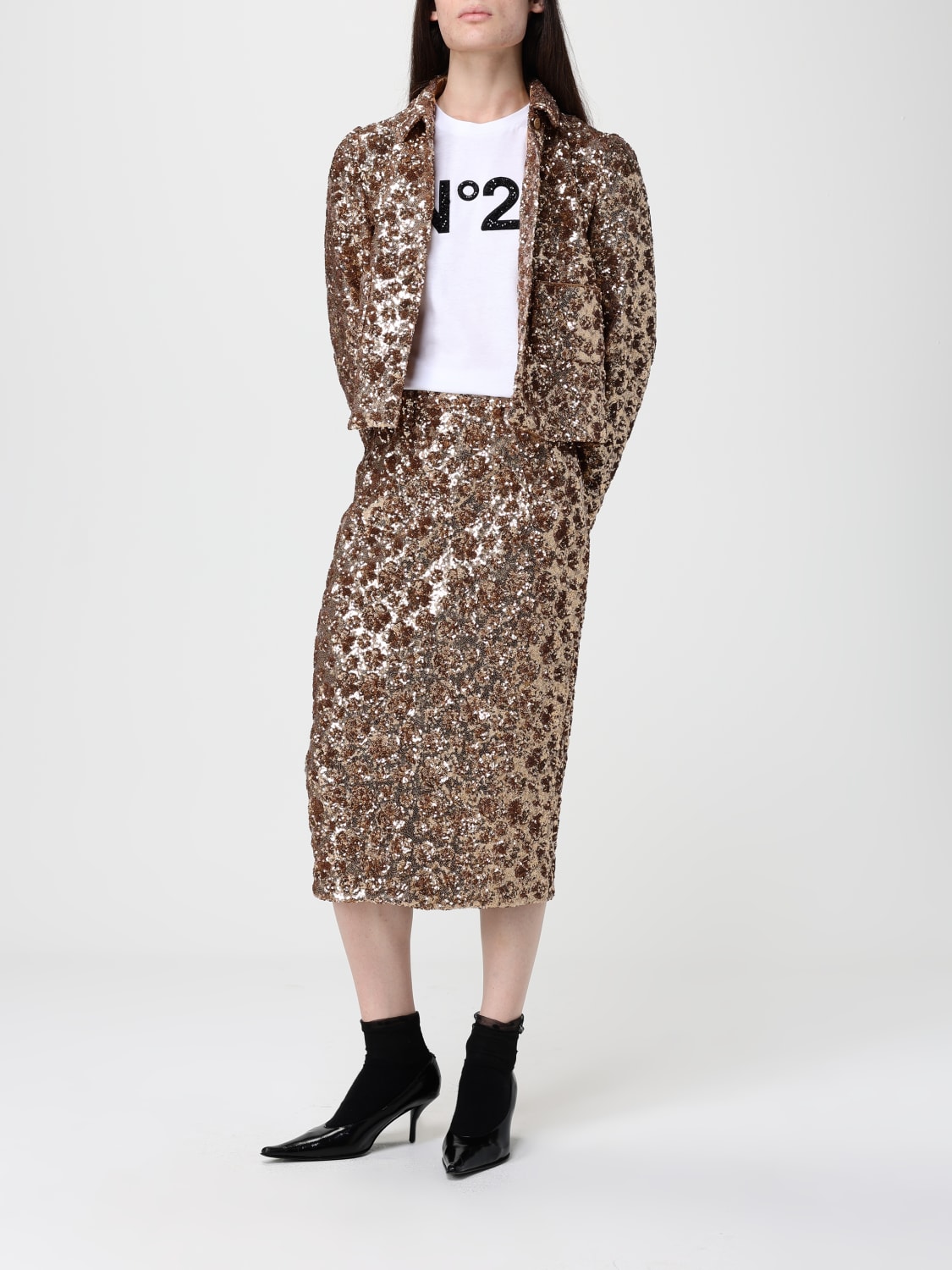 N° 21 SKIRT: Skirt woman N° 21, Gold - Img 2