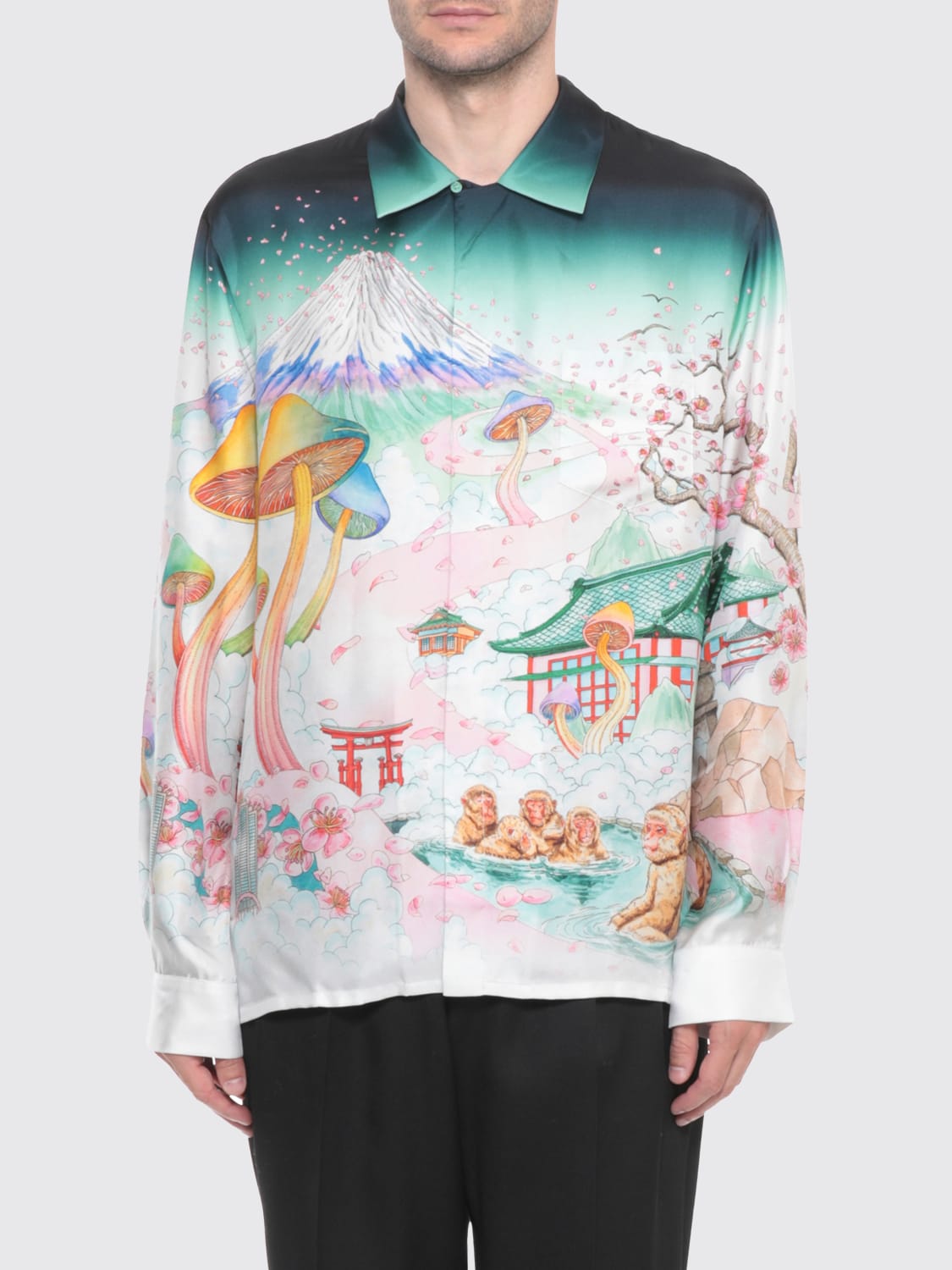 CASABLANCA 衬衫: 衬衫 男士 Casablanca, 印花/多色 - Img 1