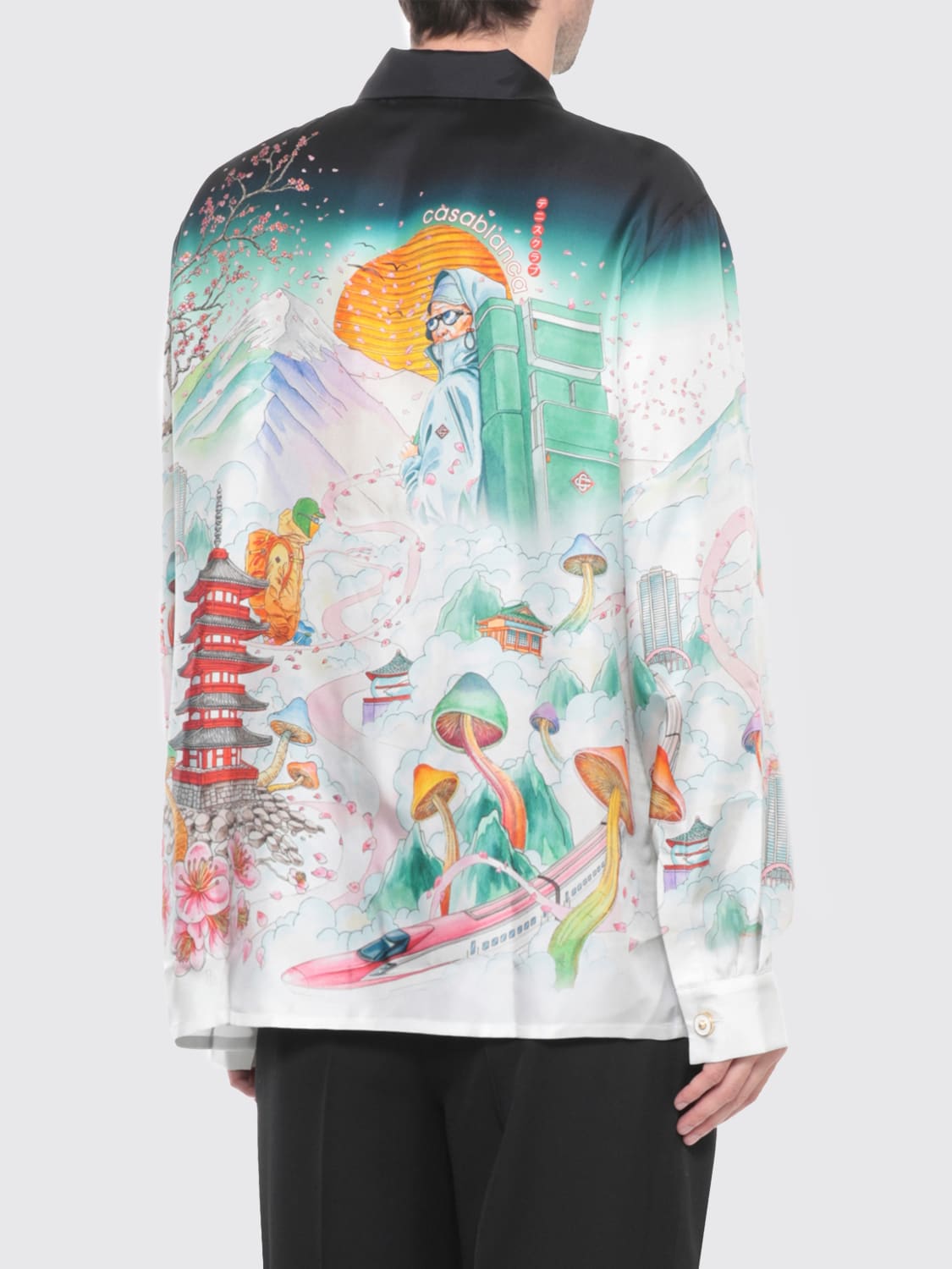 CASABLANCA 衬衫: 衬衫 男士 Casablanca, 印花/多色 - Img 3