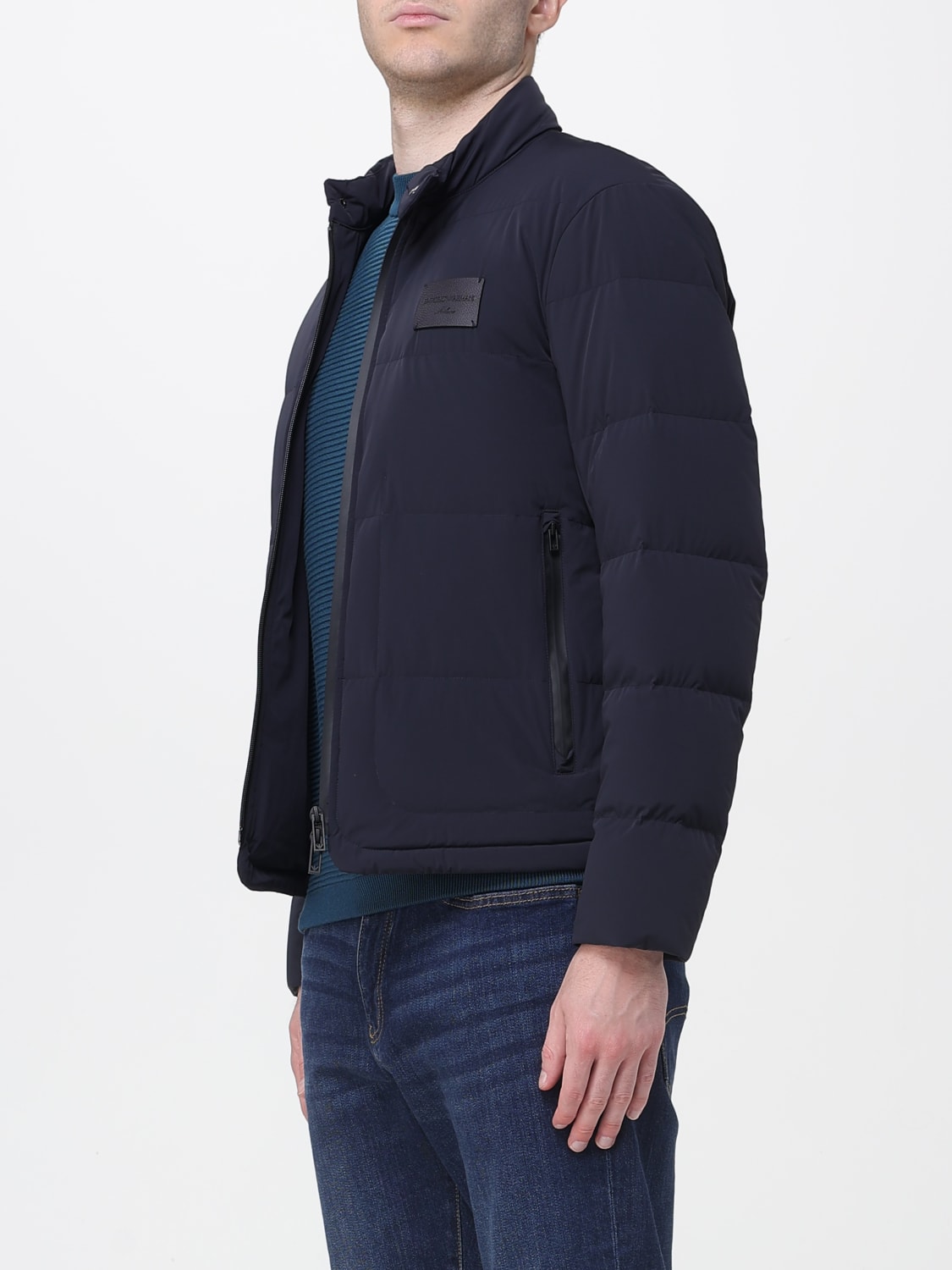 EMPORIO ARMANI GIACCA: Giacca imbottita in nylon Emporio Armani, Blue Navy - Img 3