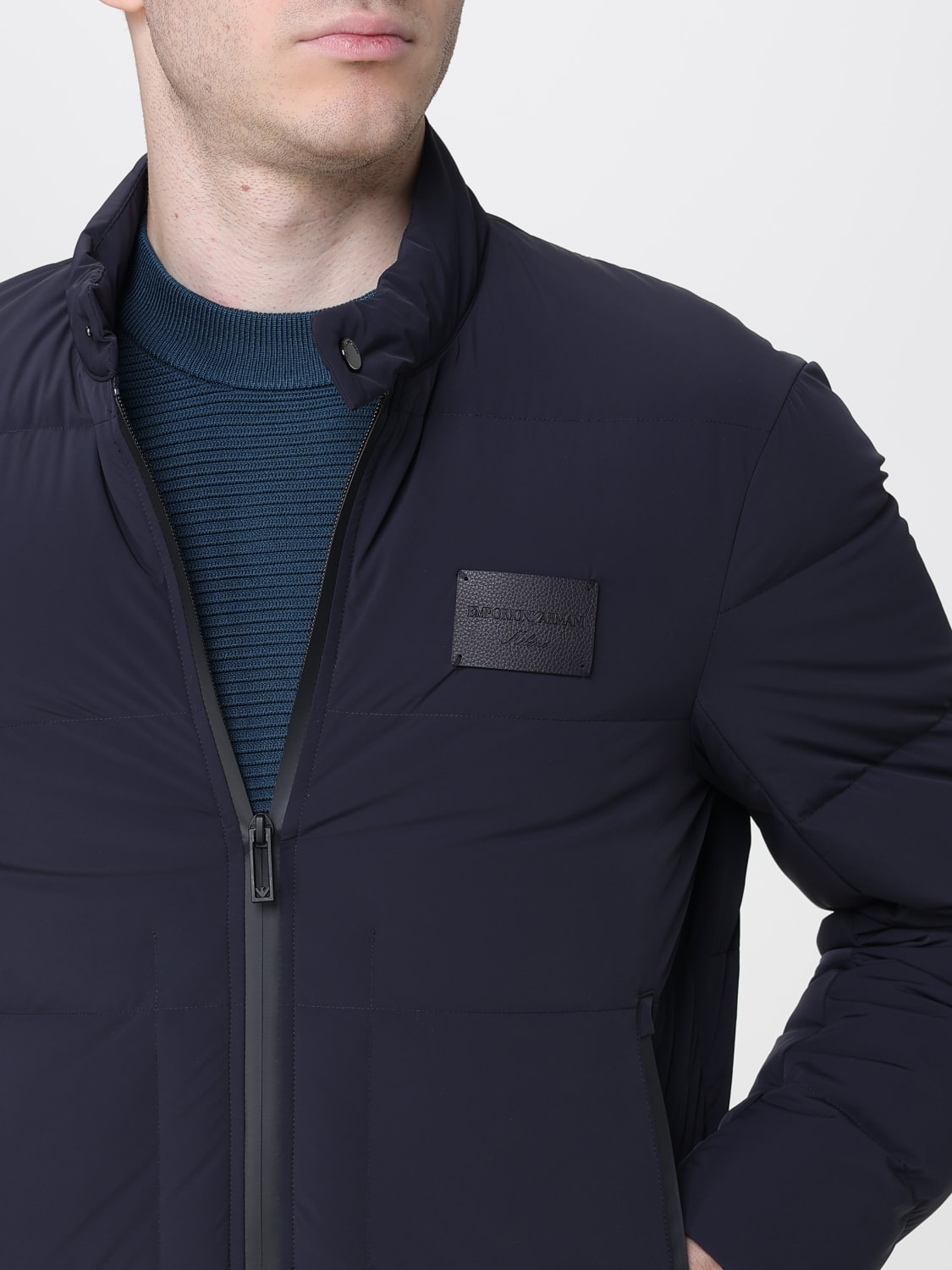 EMPORIO ARMANI GIACCA: Giacca imbottita in nylon Emporio Armani, Blue Navy - Img 4