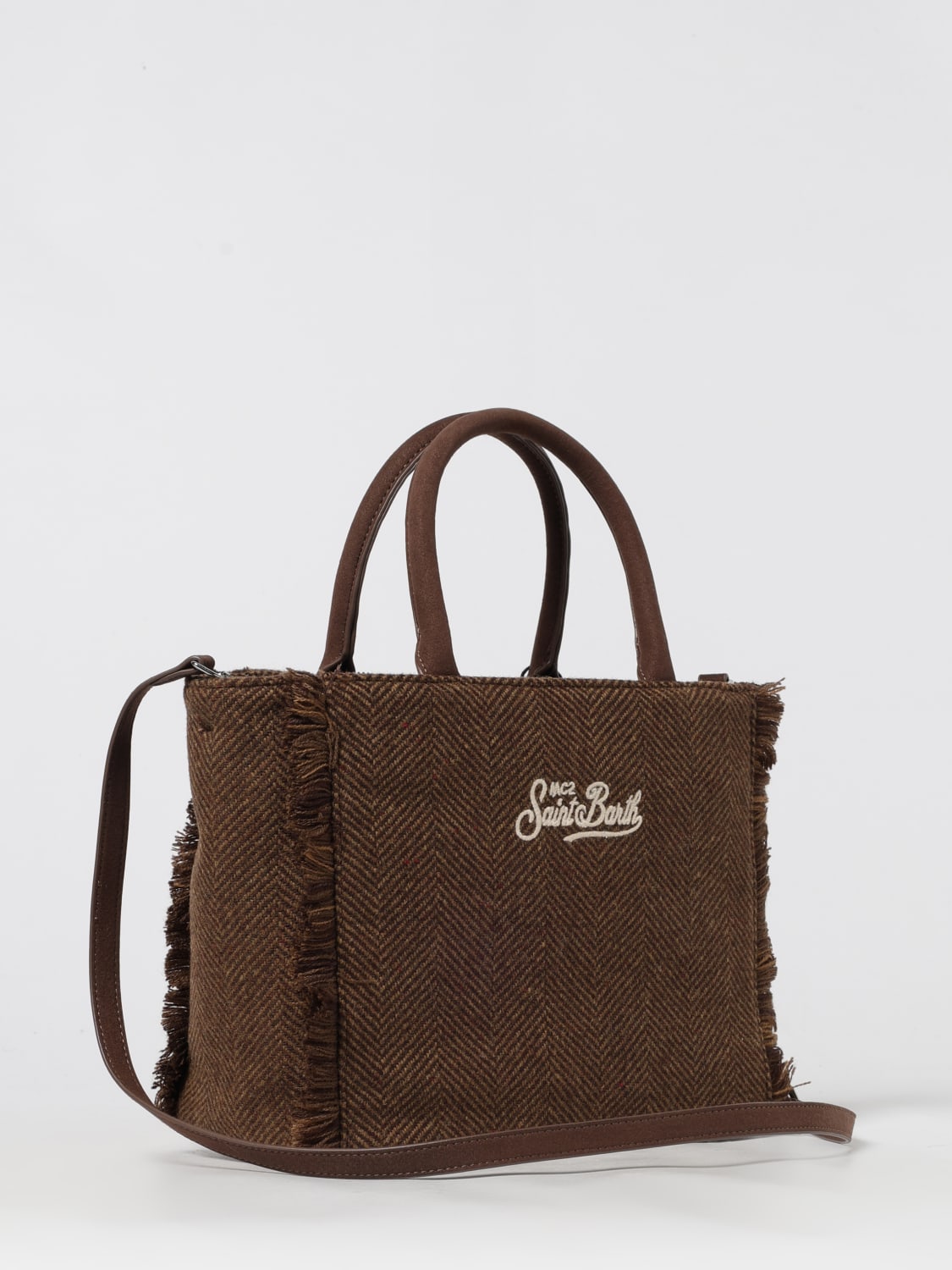 MC2 SAINT BARTH BORSA A MANO: Borsa Colette Mc2 Saint Barth in misto lana jacquard, Cammello - Img 2