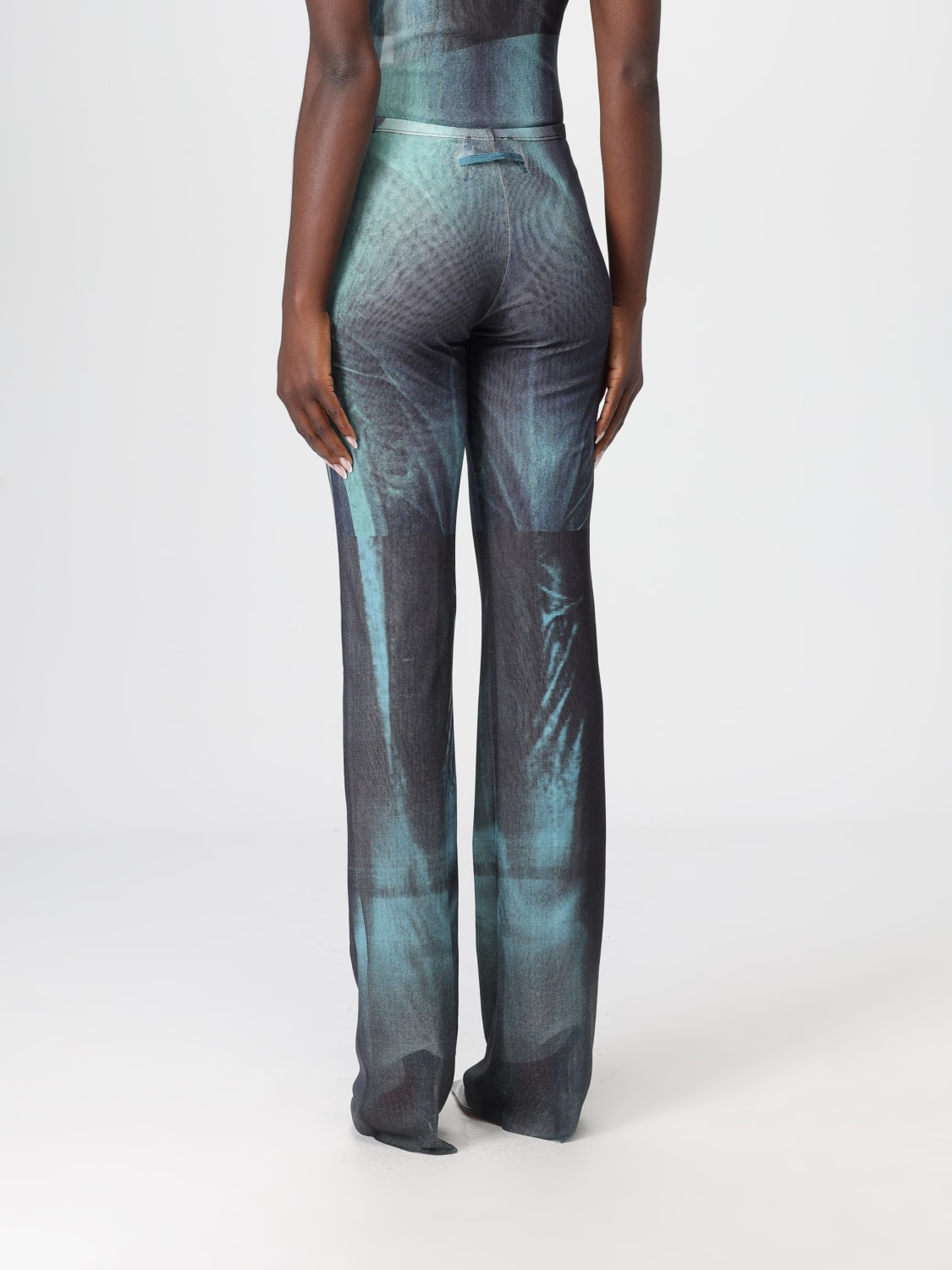 JEAN PAUL GAULTIER 裤子: 裤子 女士 Jean Paul Gaultier, 靛蓝色 - Img 3