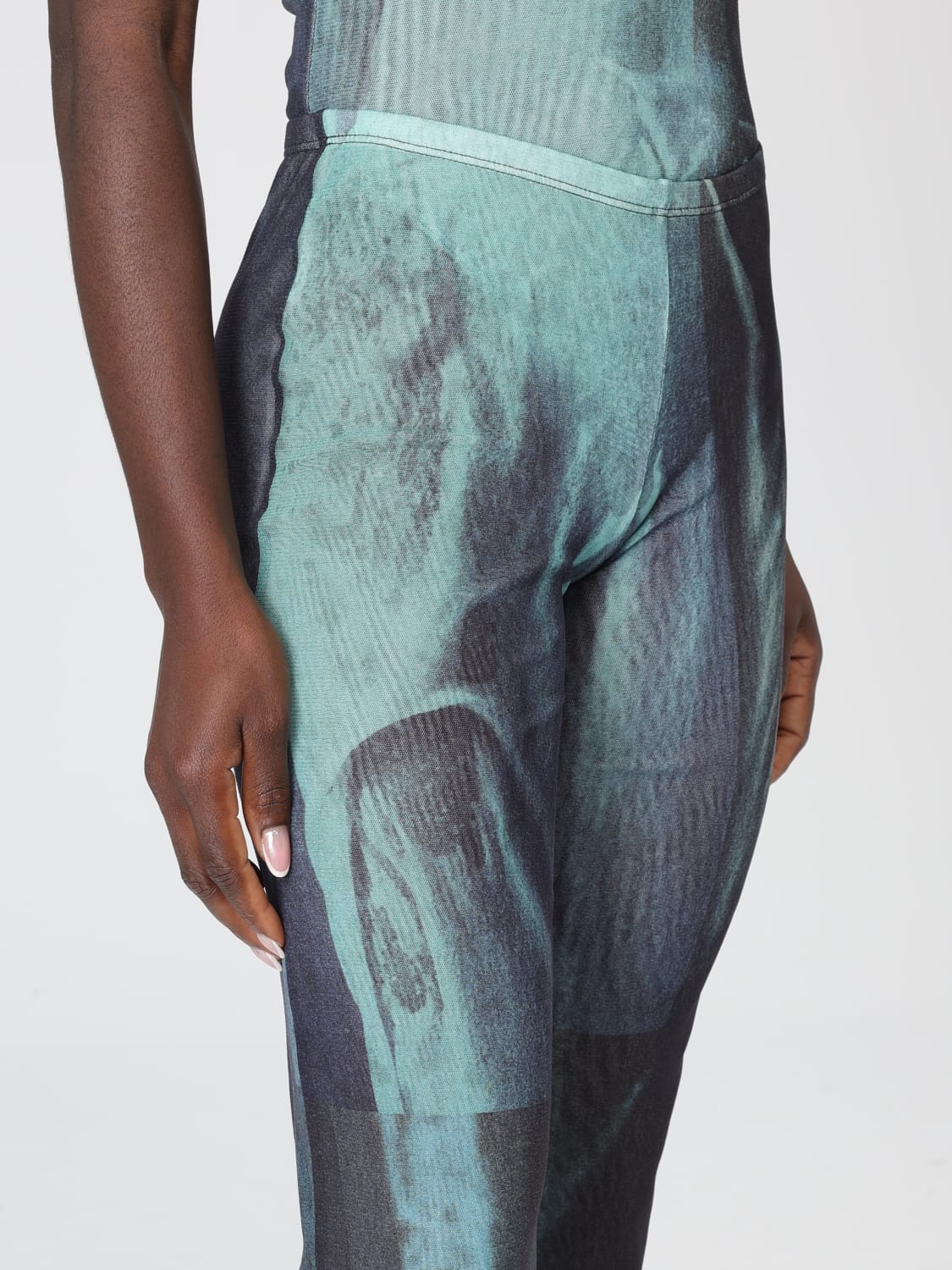 JEAN PAUL GAULTIER 裤子: 裤子 女士 Jean Paul Gaultier, 靛蓝色 - Img 5