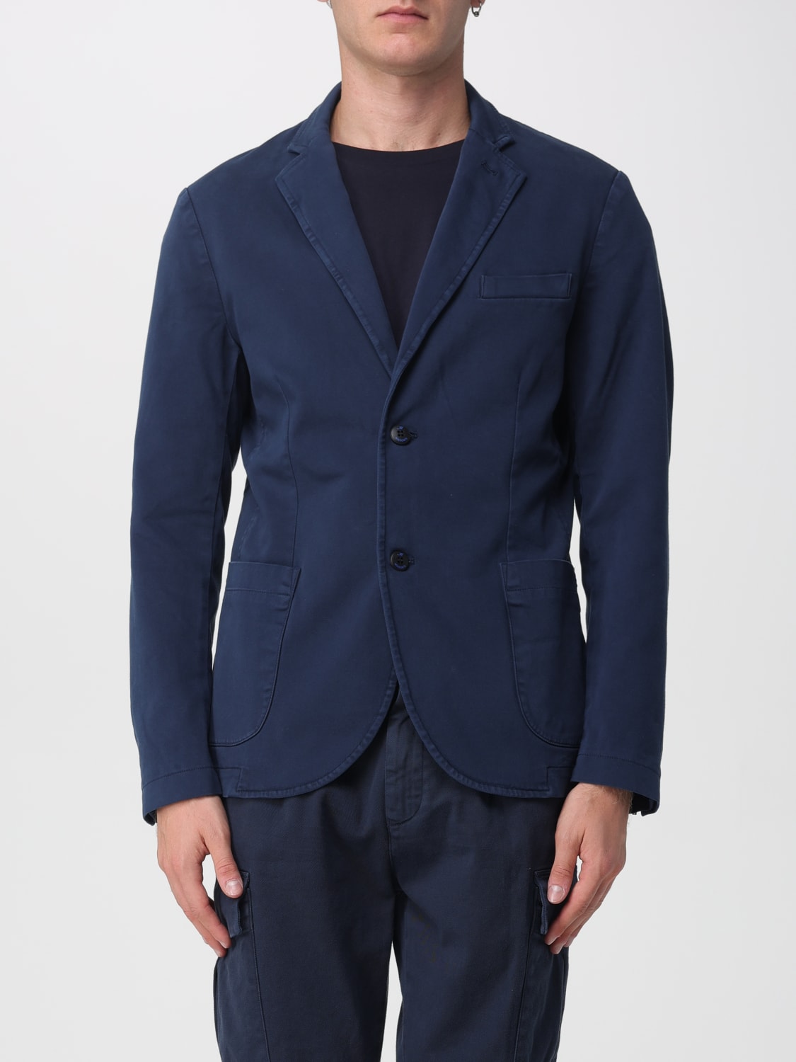 MASON'S GIACCA: Blazer monopetto Mason's in misto cotone , Blue Navy - Img 1