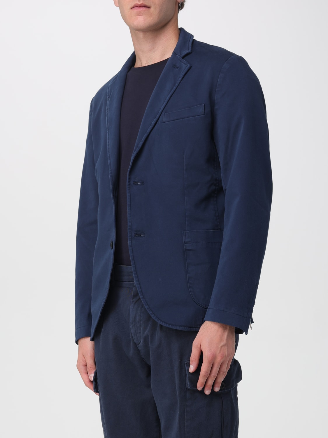 MASON'S GIACCA: Blazer monopetto Mason's in misto cotone , Blue Navy - Img 3