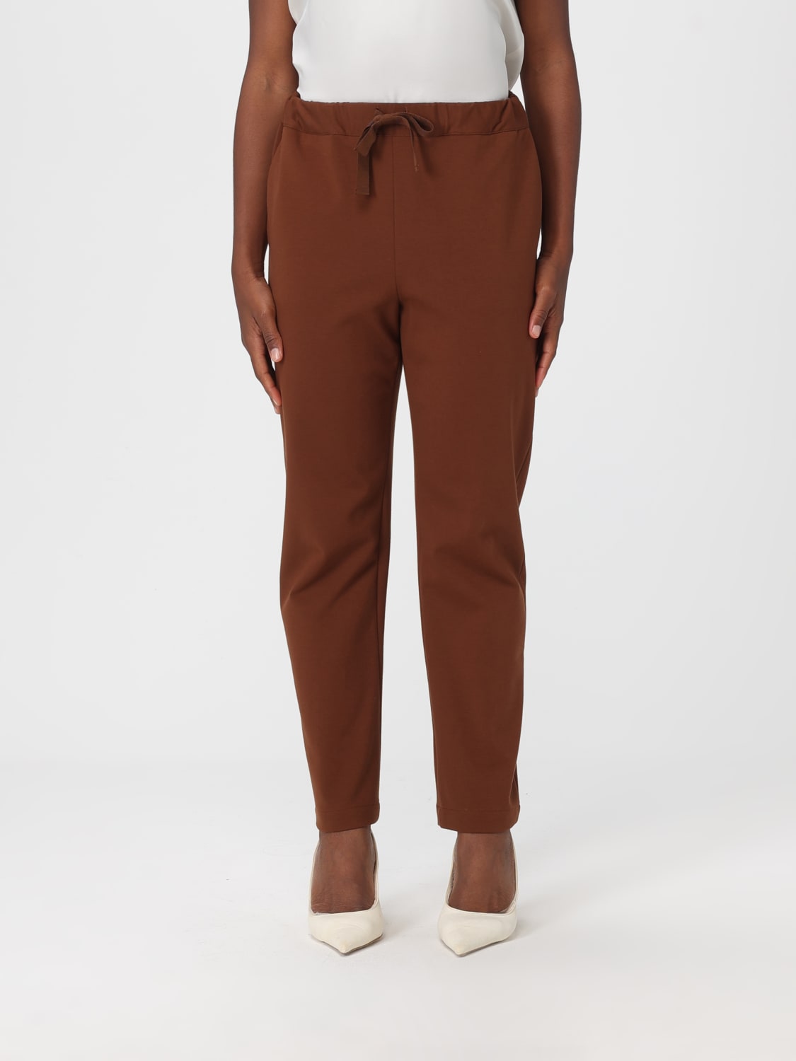 SEMICOUTURE PANTALONI: Pantalone jogging Semicouture in misto viscosa , Mattone - Img 1