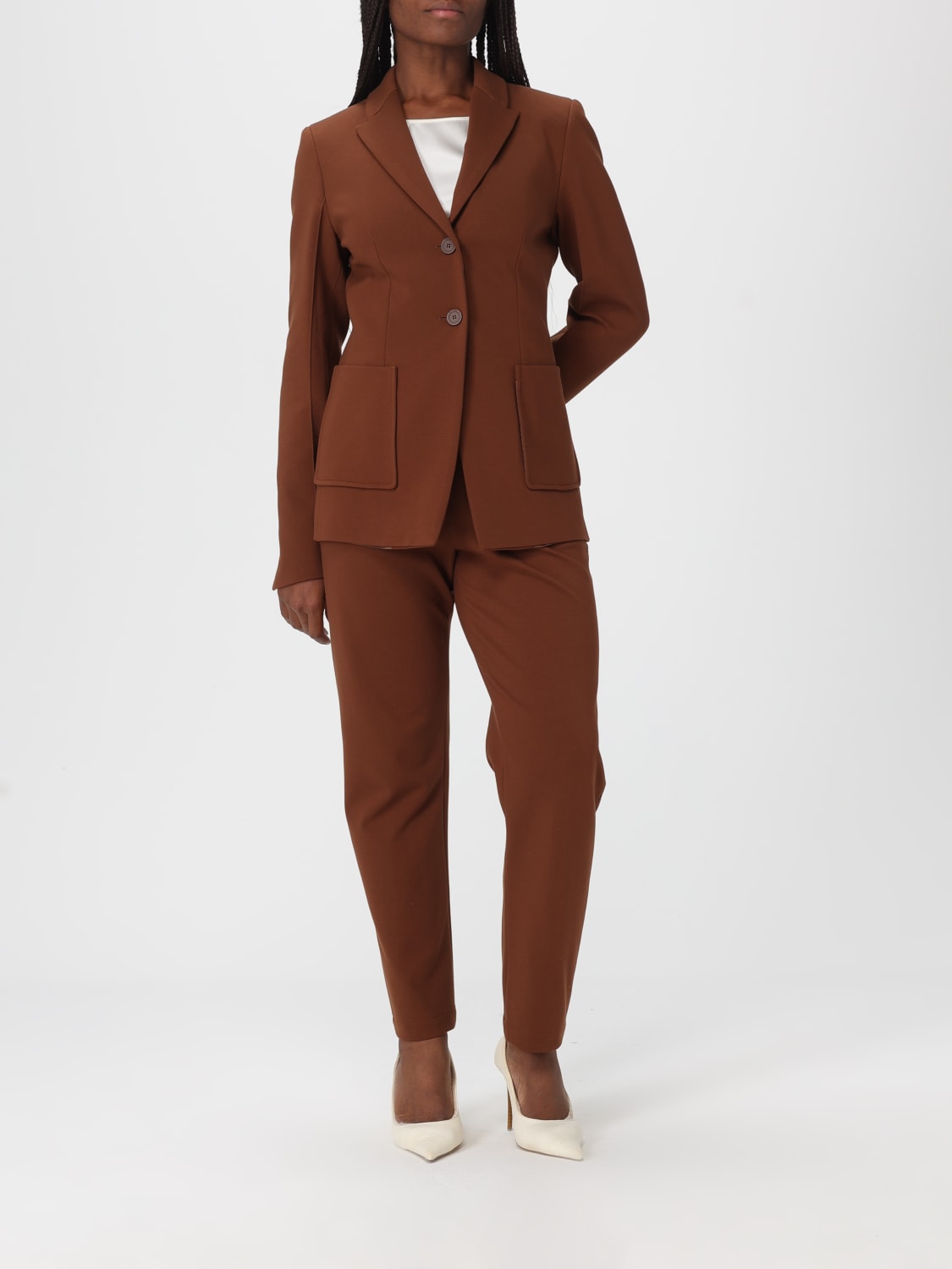 SEMICOUTURE PANTALONI: Pantalone jogging Semicouture in misto viscosa , Mattone - Img 2