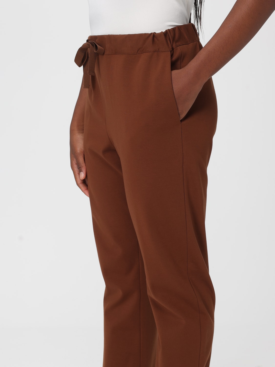 SEMICOUTURE PANTALONI: Pantalone jogging Semicouture in misto viscosa , Mattone - Img 4