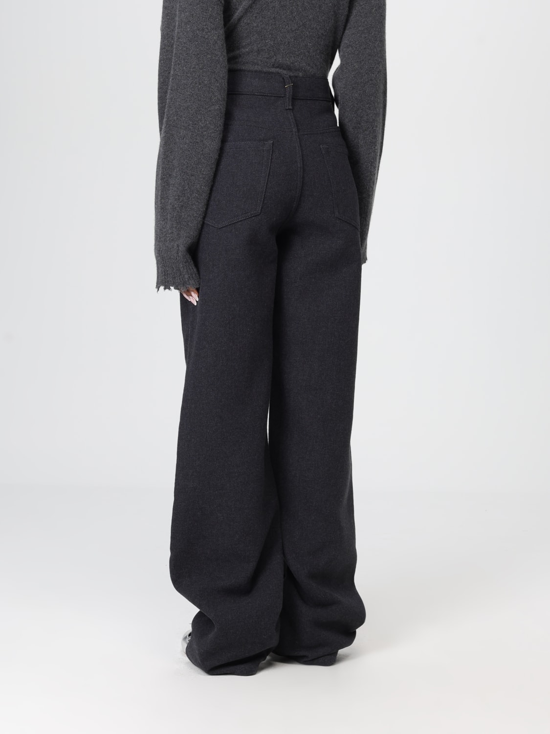 DRIES VAN NOTEN PANTALONI: Pantalone straight Dries Van Noten in misto cotone , Grigio - Img 2