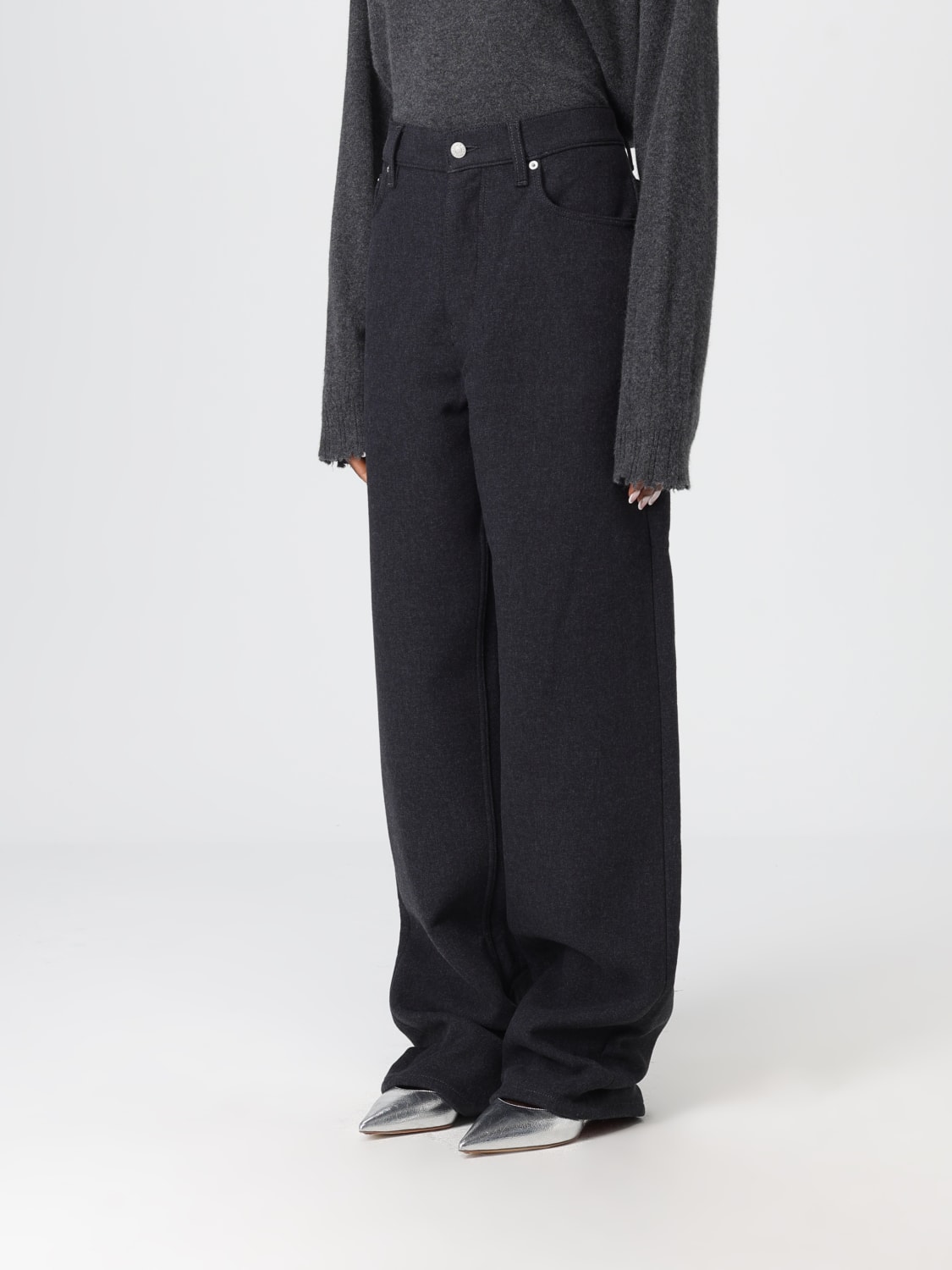 DRIES VAN NOTEN PANTALONI: Pantalone straight Dries Van Noten in misto cotone , Grigio - Img 3