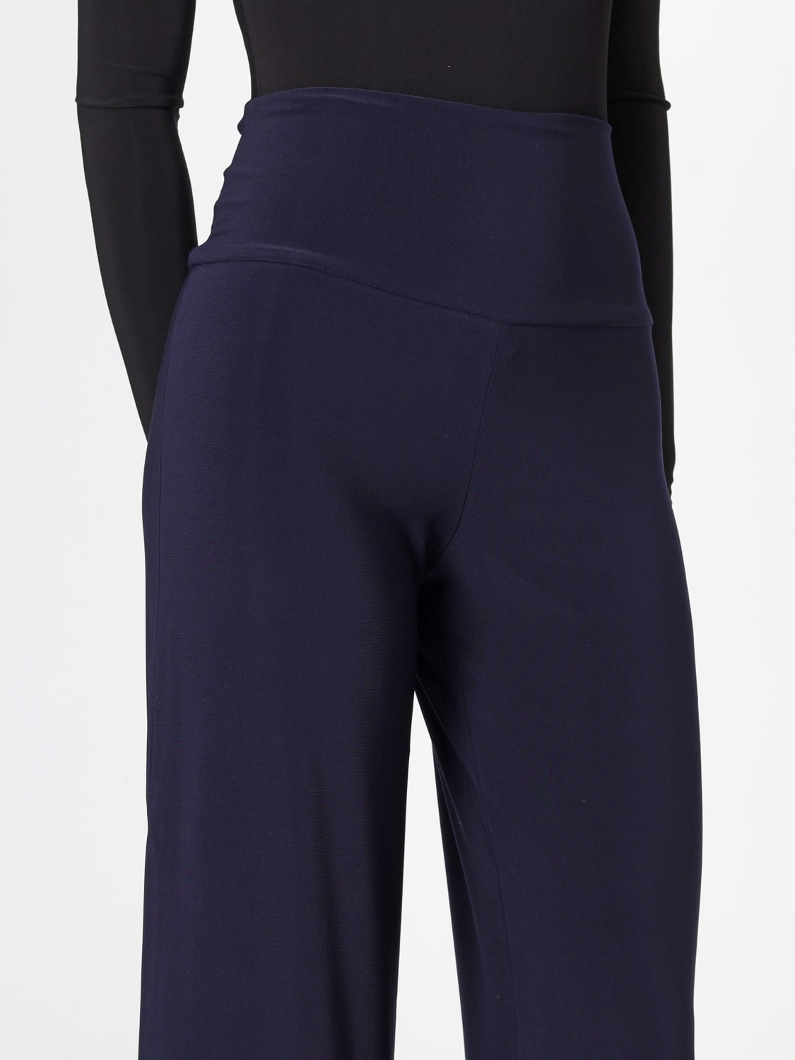 NORMA KAMALI PANTALONES: Pantalones mujer Norma Kamali, Azul Oscuro - Img 3