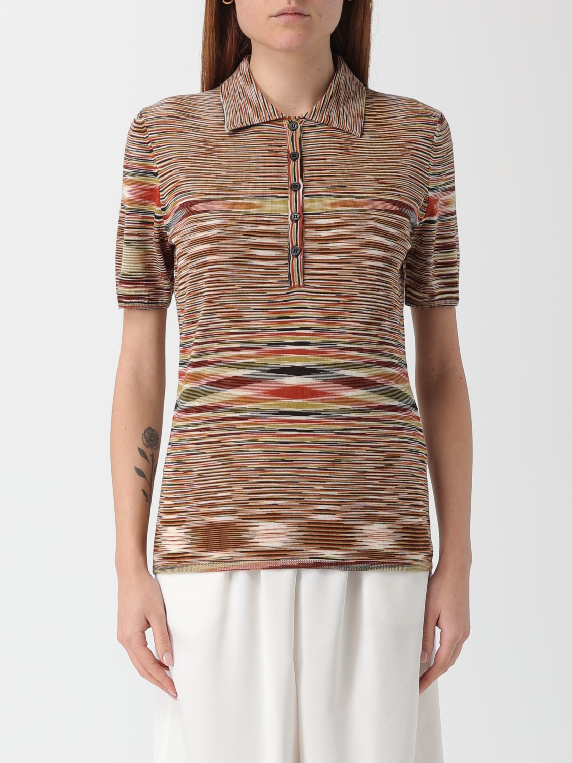 MISSONI POLO SHIRT: Polo shirt woman Missoni, Green - Img 1