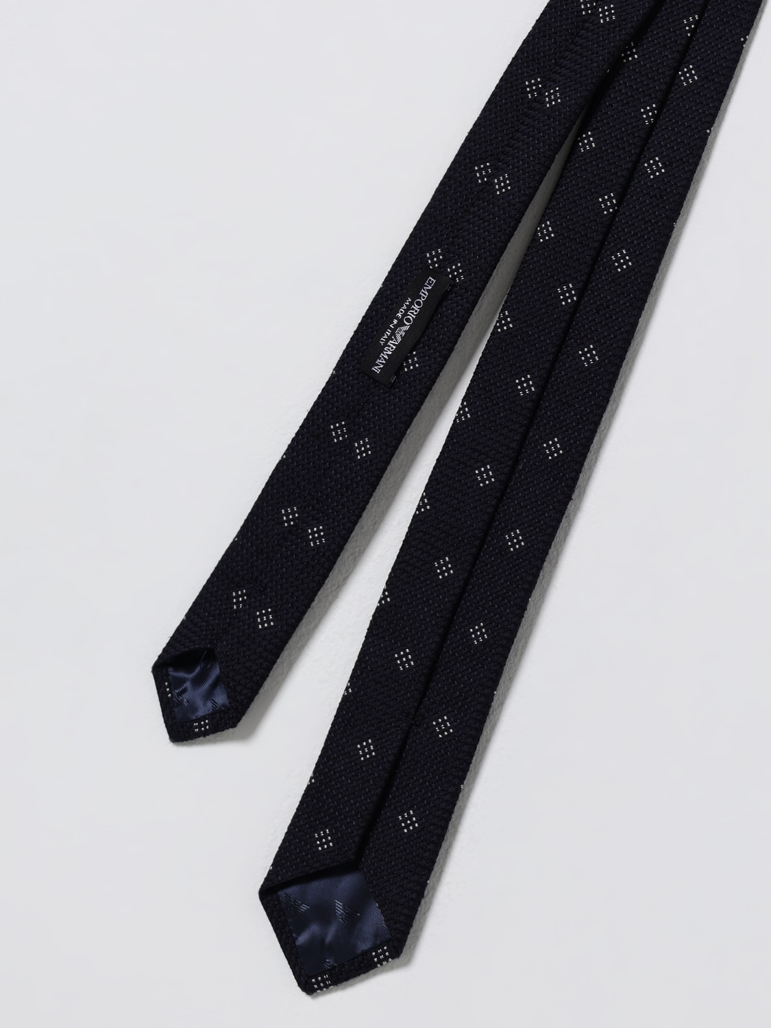 EMPORIO ARMANI CRAVATTA: Cravatta Emporio Armani in seta con rombi jacquard , Blue - Img 2