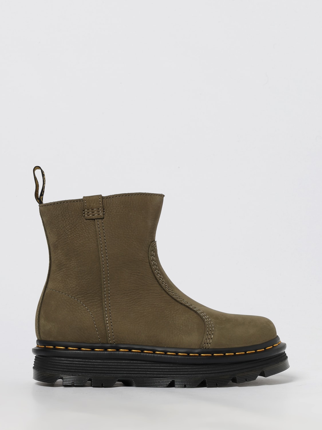 DR. MARTENS BOOTS: Flat ankle boot woman Dr. Martens, Green - Img 1