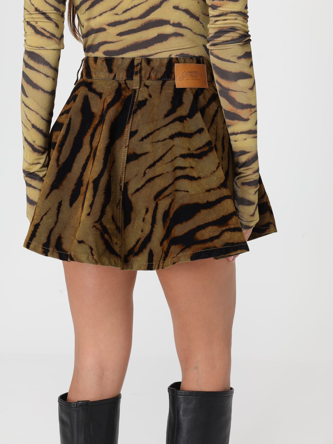 GANNI SKIRT: Jeans woman Ganni, Brown - Img 4