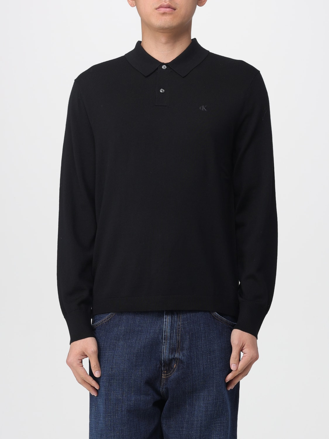 CALVIN KLEIN POLO SHIRT: Sweater men Calvin Klein, Black - Img 1