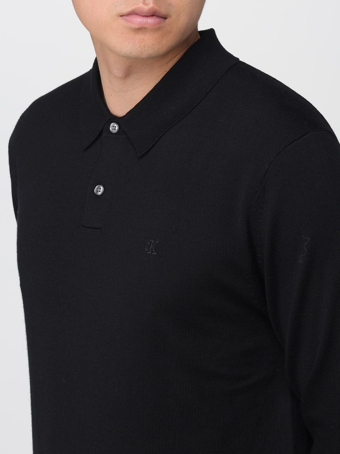 CALVIN KLEIN POLO SHIRT: Sweater men Calvin Klein, Black - Img 3