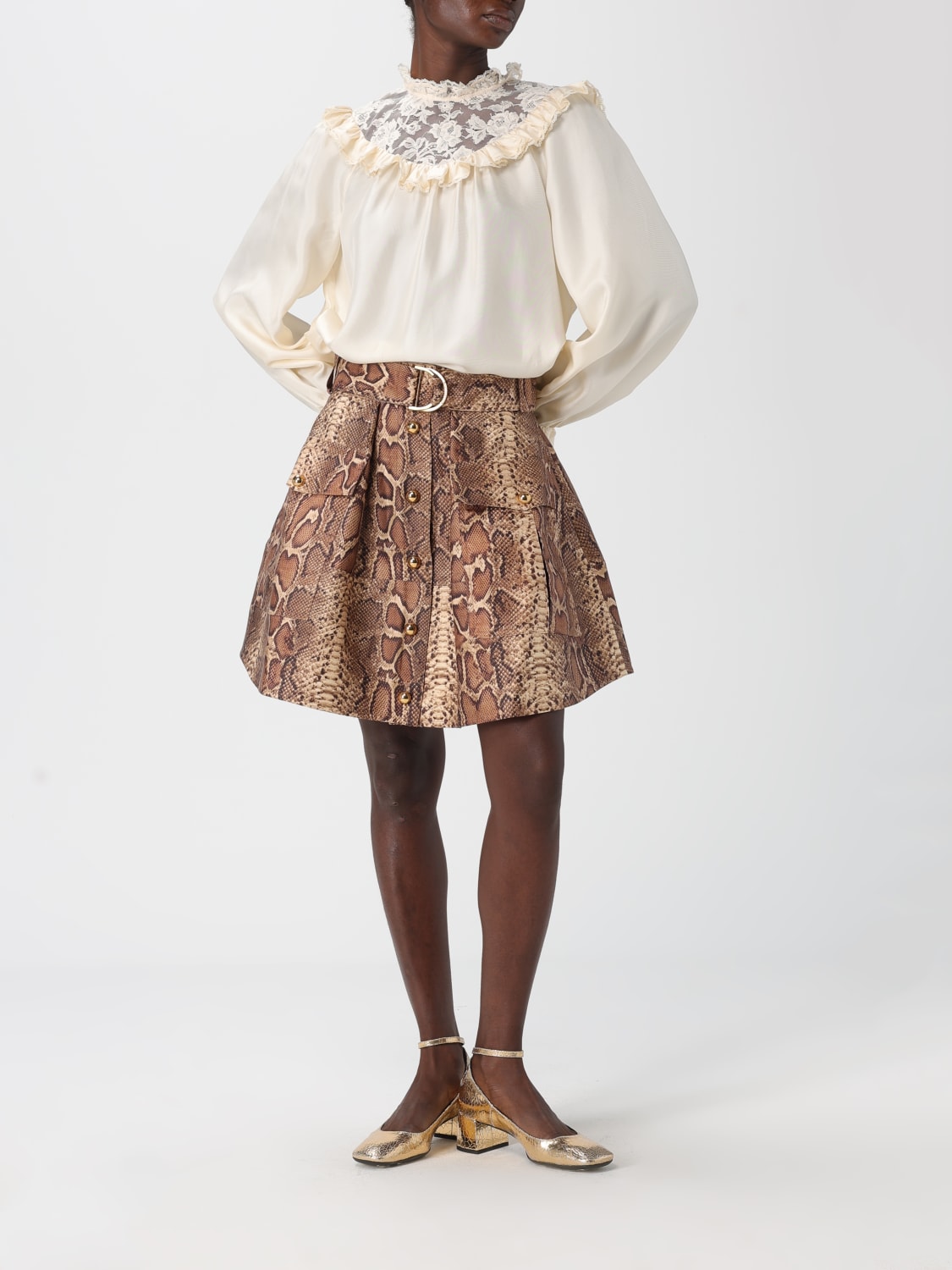 ZIMMERMANN TOP: Top Zimmermann in seta con inserti in pizzo , Beige - Img 2