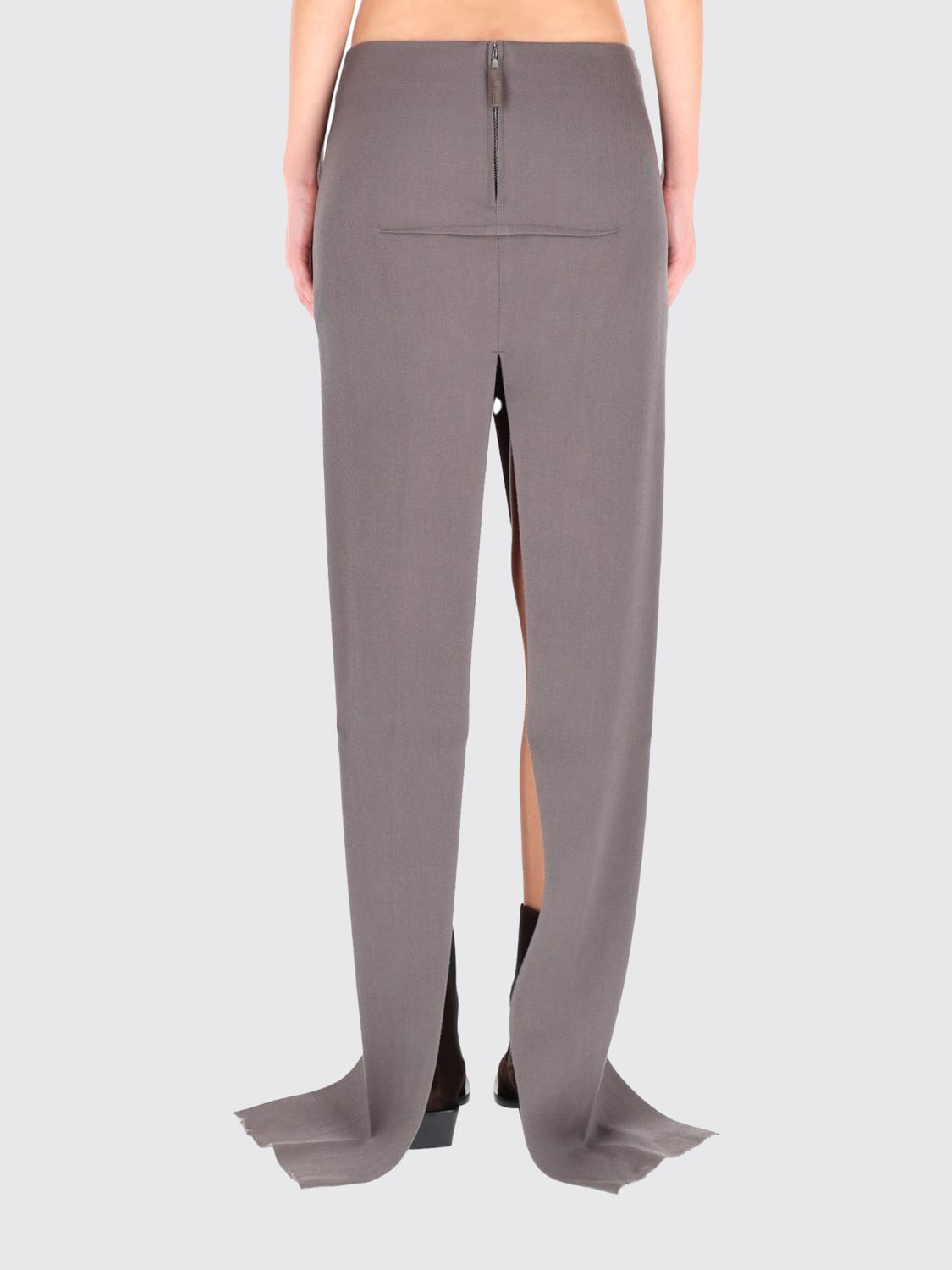 RICK OWENS GONNA: Gonna asimmetrica Rick Owens in lana vergine , Polvere - Img 3