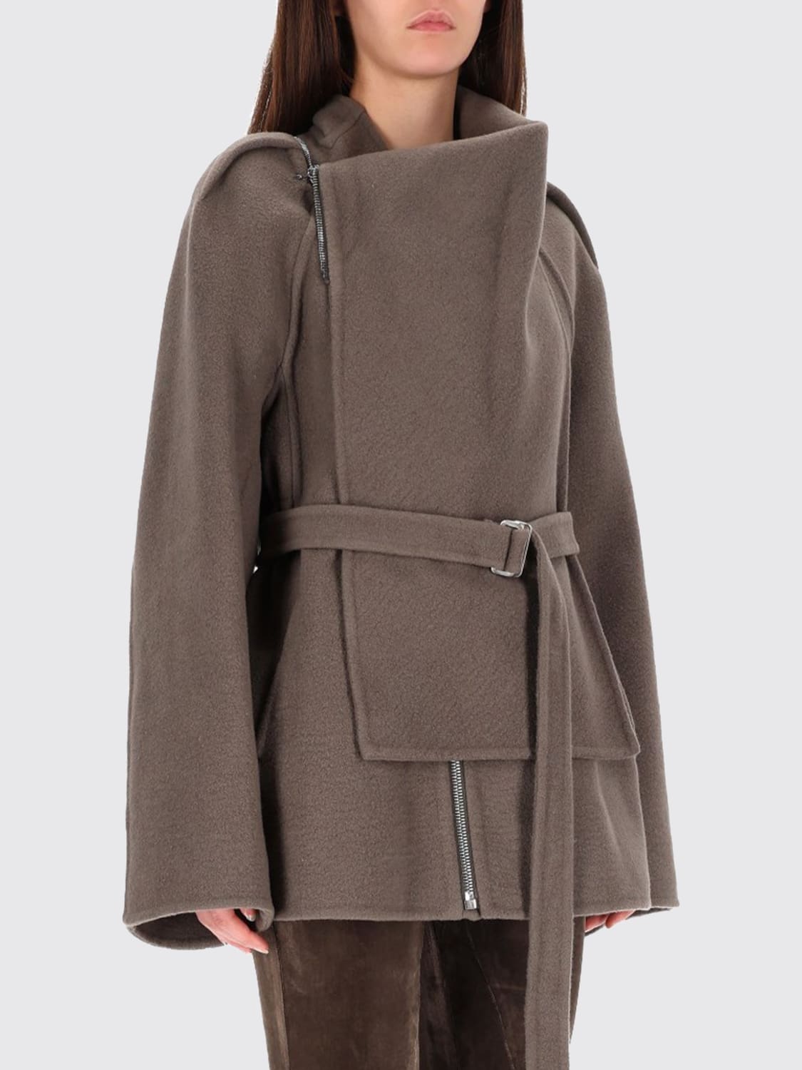 RICK OWENS ABRIGO: Gabardina mujer Rick Owens, Gris - Img 4
