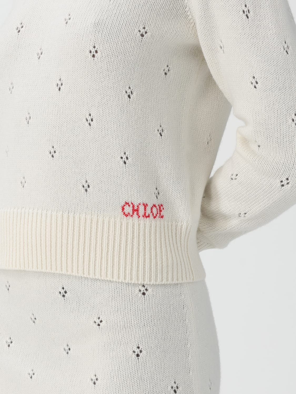 CHLOÉ SWEATER: Chloé wool and cashmere sweater, White - Img 5