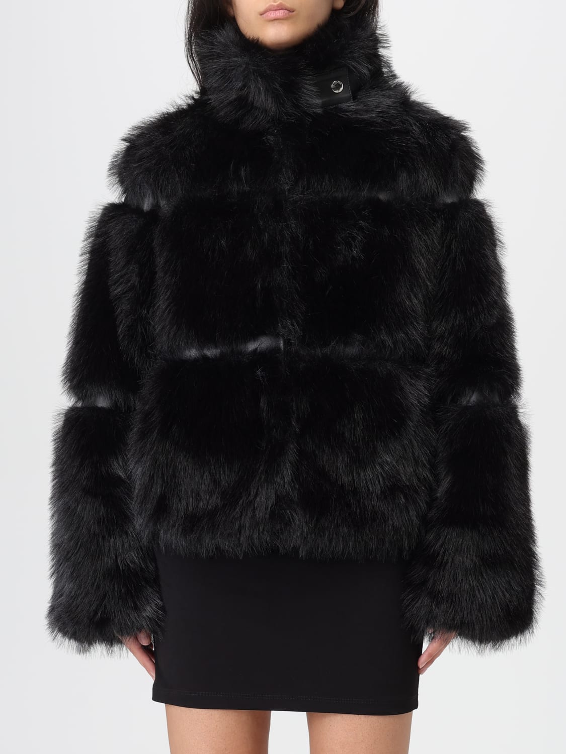 PATRIZIA PEPE FUR COAT: Jacket woman Patrizia Pepe, Black - Img 1
