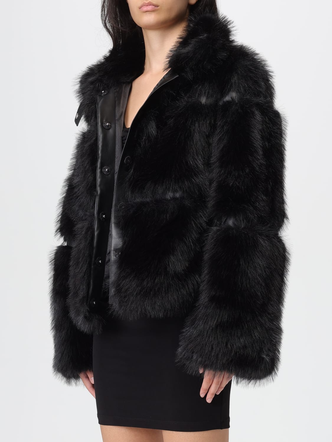 PATRIZIA PEPE FUR COAT: Jacket woman Patrizia Pepe, Black - Img 3