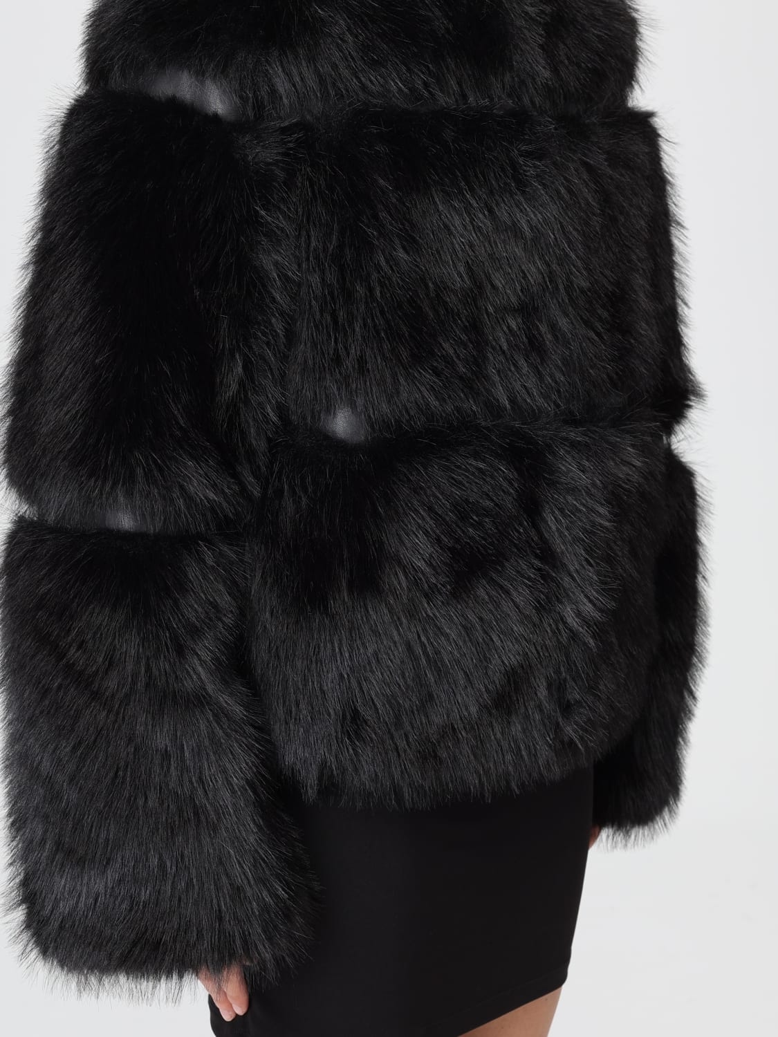 PATRIZIA PEPE FUR COAT: Jacket woman Patrizia Pepe, Black - Img 4