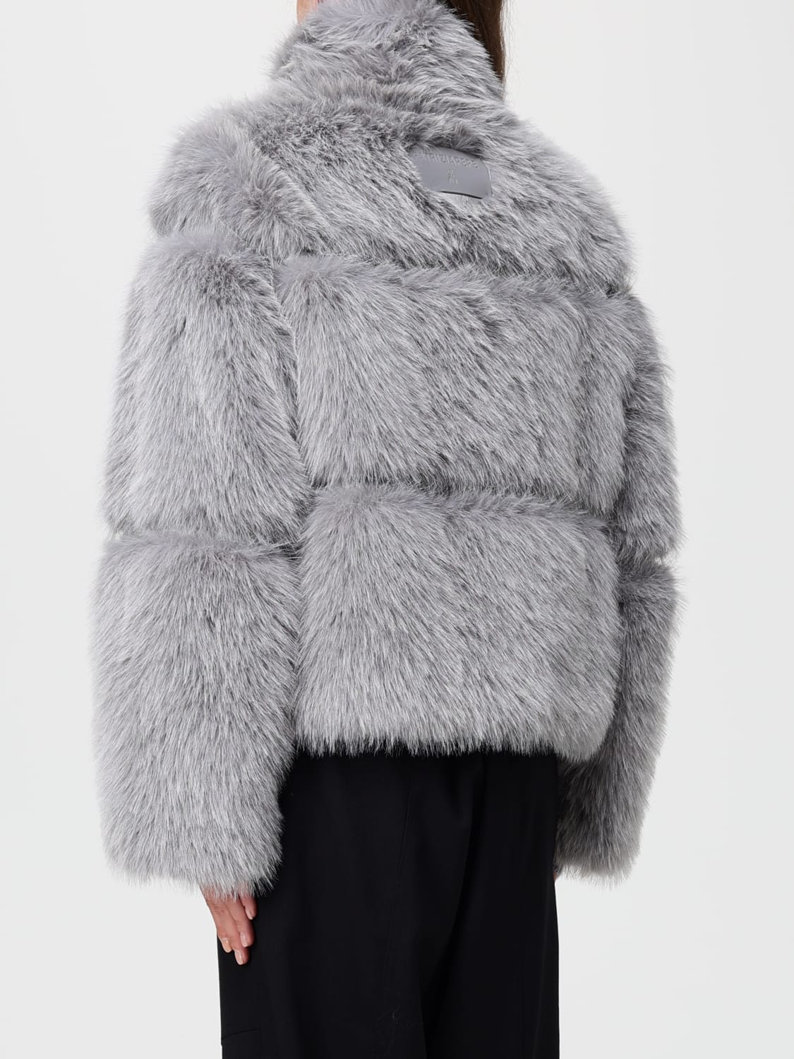 PATRIZIA PEPE FUR COAT: Jacket woman Patrizia Pepe, Grey - Img 2