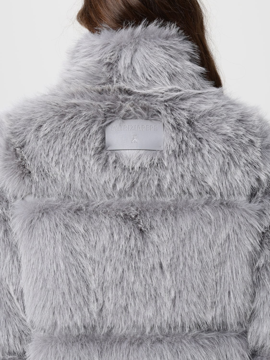 PATRIZIA PEPE FUR COAT: Jacket woman Patrizia Pepe, Grey - Img 4