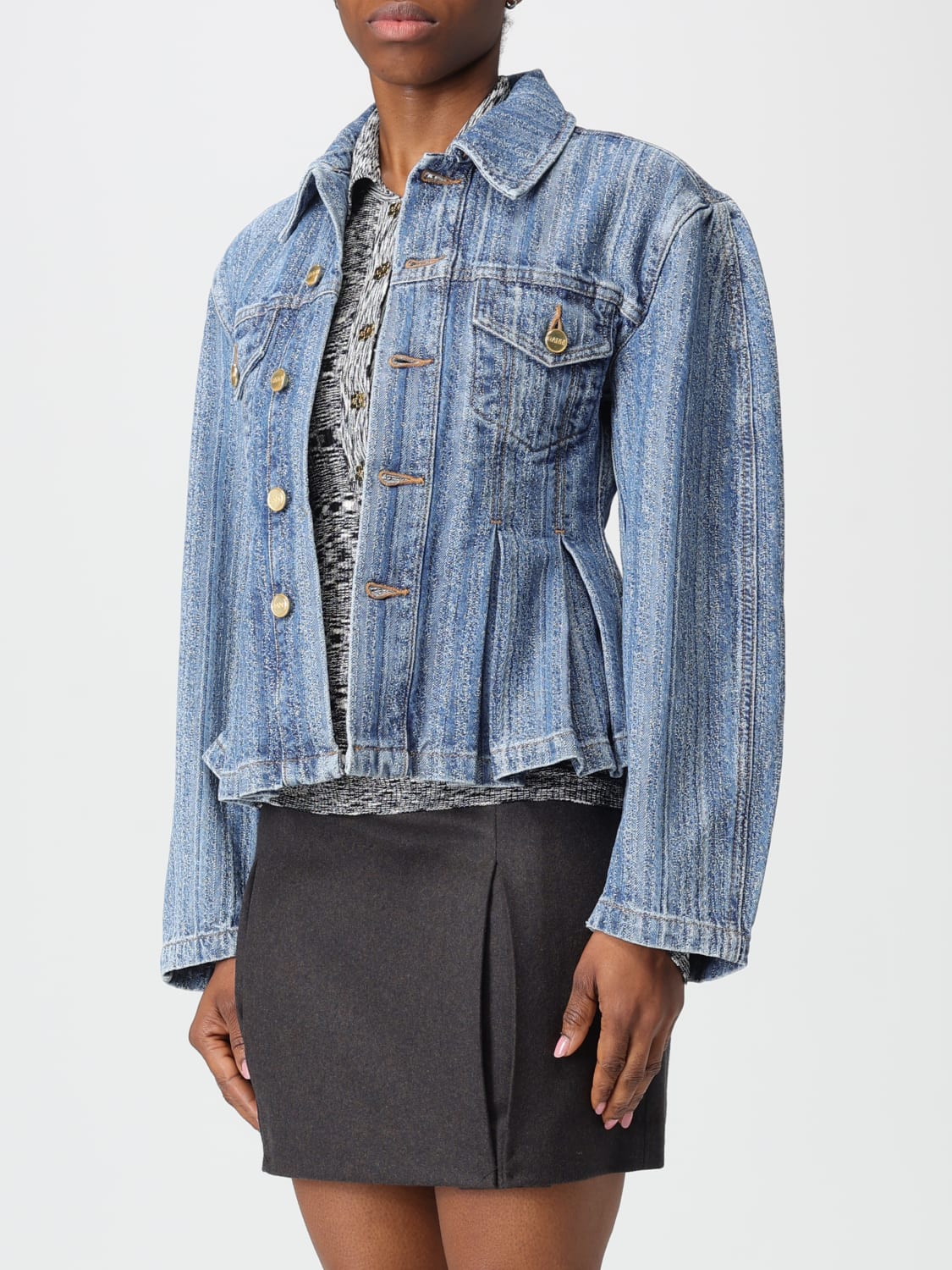 GANNI JACKET: Jacket woman Ganni, Blue - Img 4