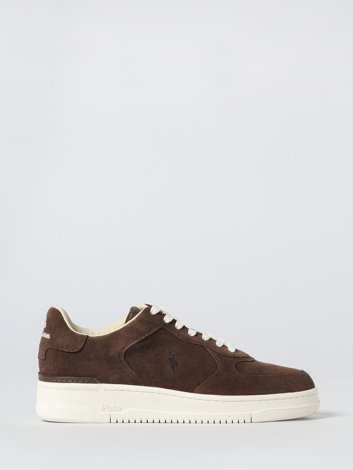 POLO RALPH LAUREN SNEAKERS: Sneakers Masters Court Polo Ralph Lauren in camoscio , Marrone - Img 1