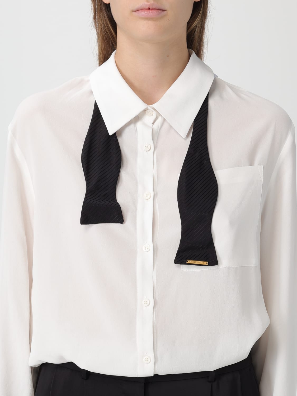 ELISABETTA FRANCHI CRAVATTA: Cravatta Elisabetta Franchi in viscosa a righe jacquard, Nero - Img 2