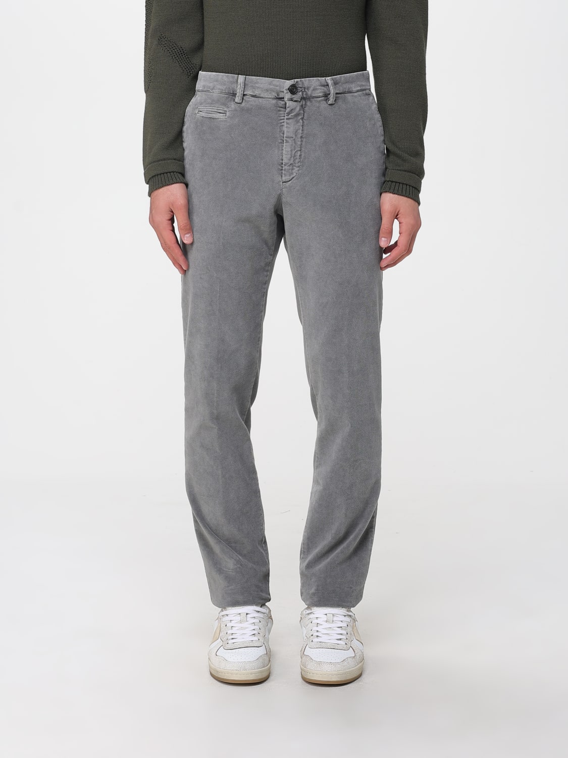 BRIGLIA 1949 PANTALONI: Pantaloni slim fit Briglia 1949 in velluto , Grigio - Img 1