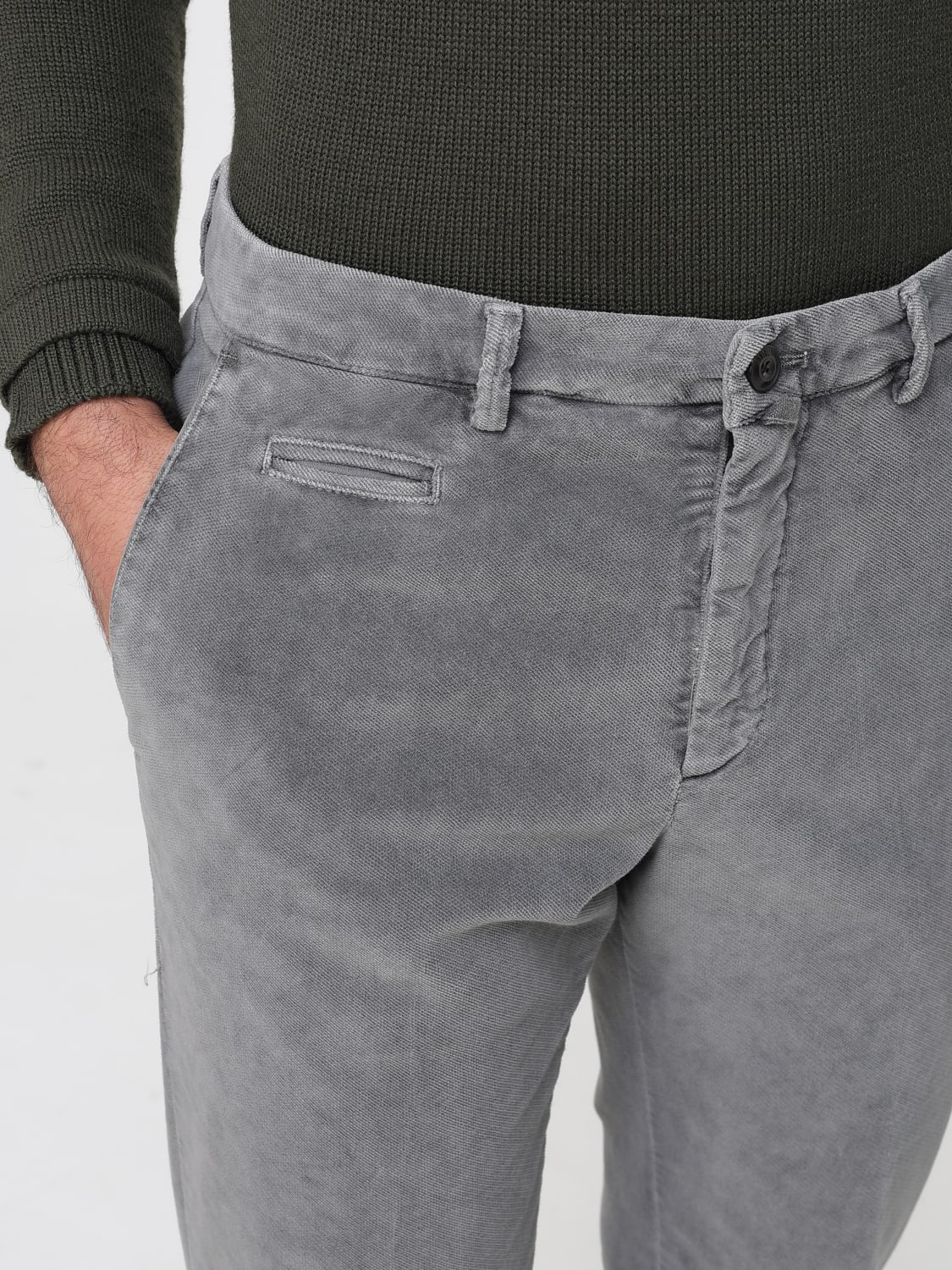 BRIGLIA 1949 PANTALONI: Pantaloni slim fit Briglia 1949 in velluto , Grigio - Img 3