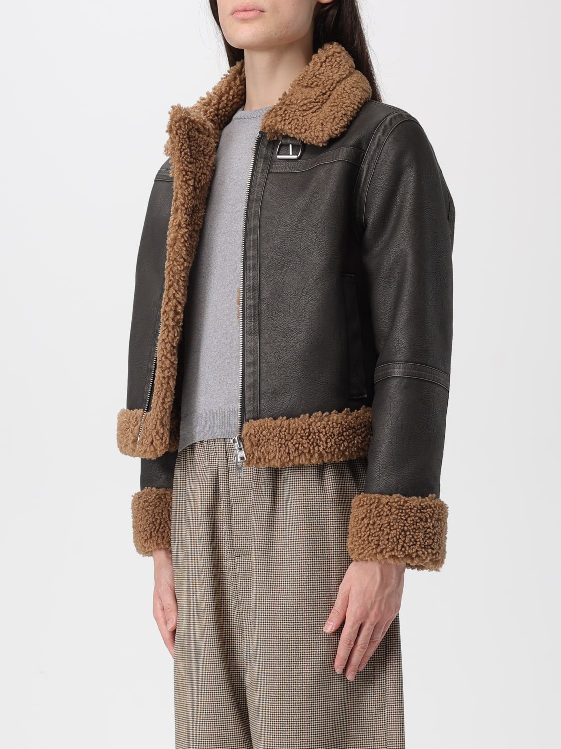 STAND STUDIO PELZMANTEL: Mantel damen Stand Studio, Schwarz - Img 3