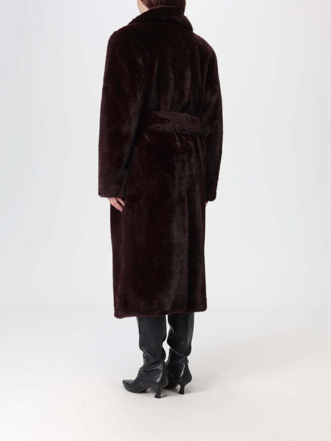 STAND STUDIO PELZMANTEL: Mantel damen Stand Studio, Burgunderrot - Img 2