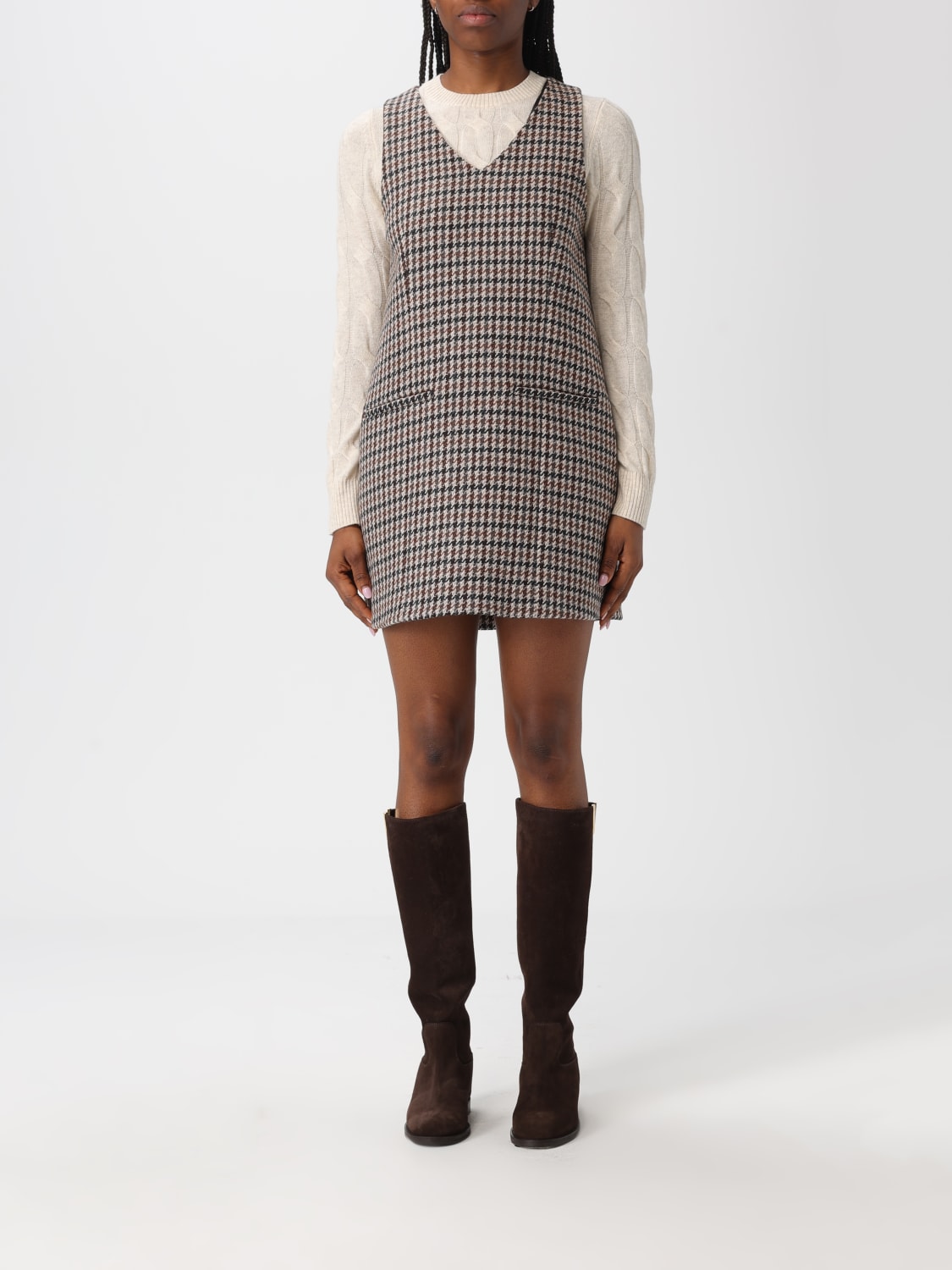 TOMMY HILFIGER DRESS: Dress woman Tommy Hilfiger, Brown - Img 1