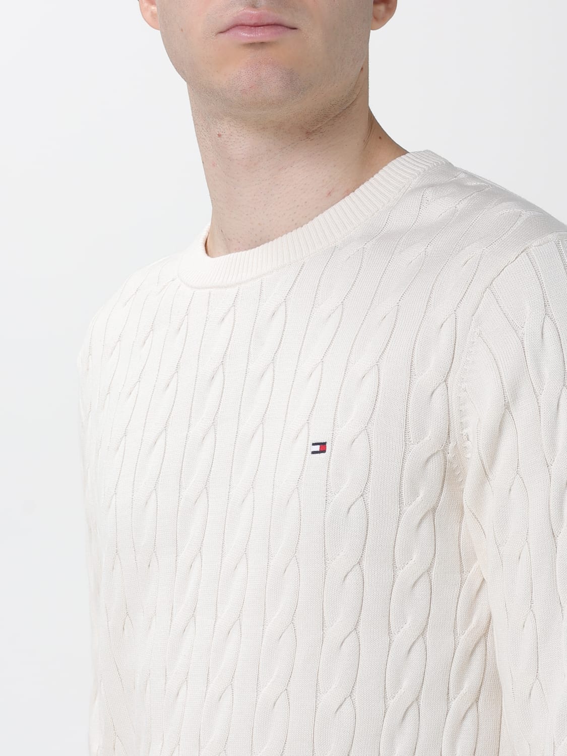 TOMMY HILFIGER PULL: Pull homme Tommy Hilfiger, Crème - Img 3