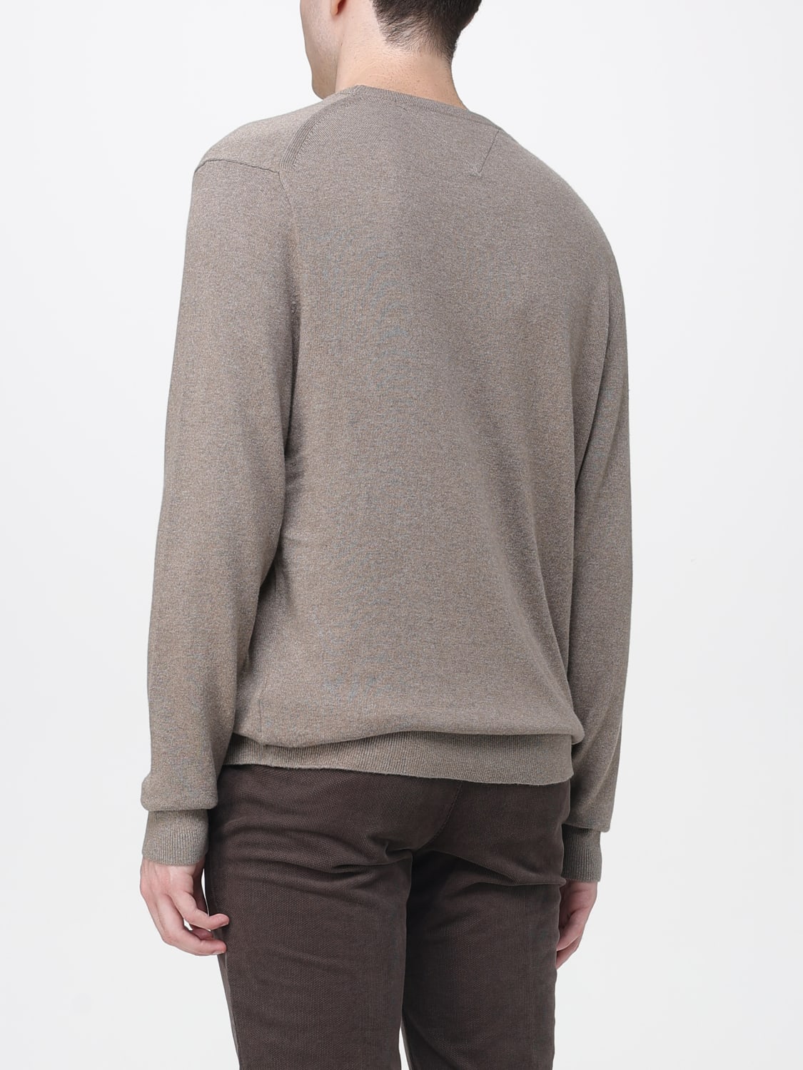 TOMMY HILFIGER MAGLIA: Maglia a girocollo in cotone organico Tommy Hilfiger, Marrone - Img 2