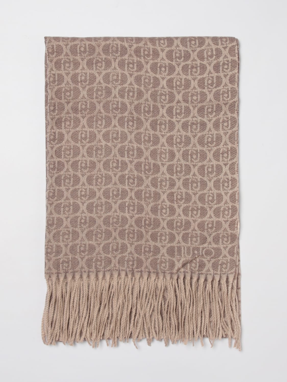 LIU JO SCIARPA: Sciarpa Liu Jo in maglia con monogram jacquard , Sabbia - Img 1
