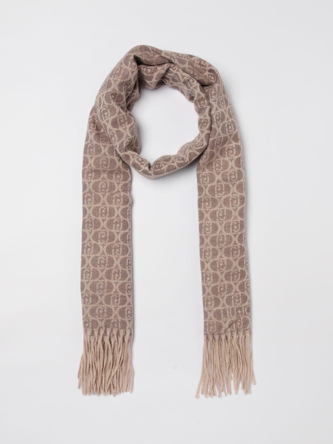 LIU JO SCIARPA: Sciarpa Liu Jo in maglia con monogram jacquard , Sabbia - Img 2